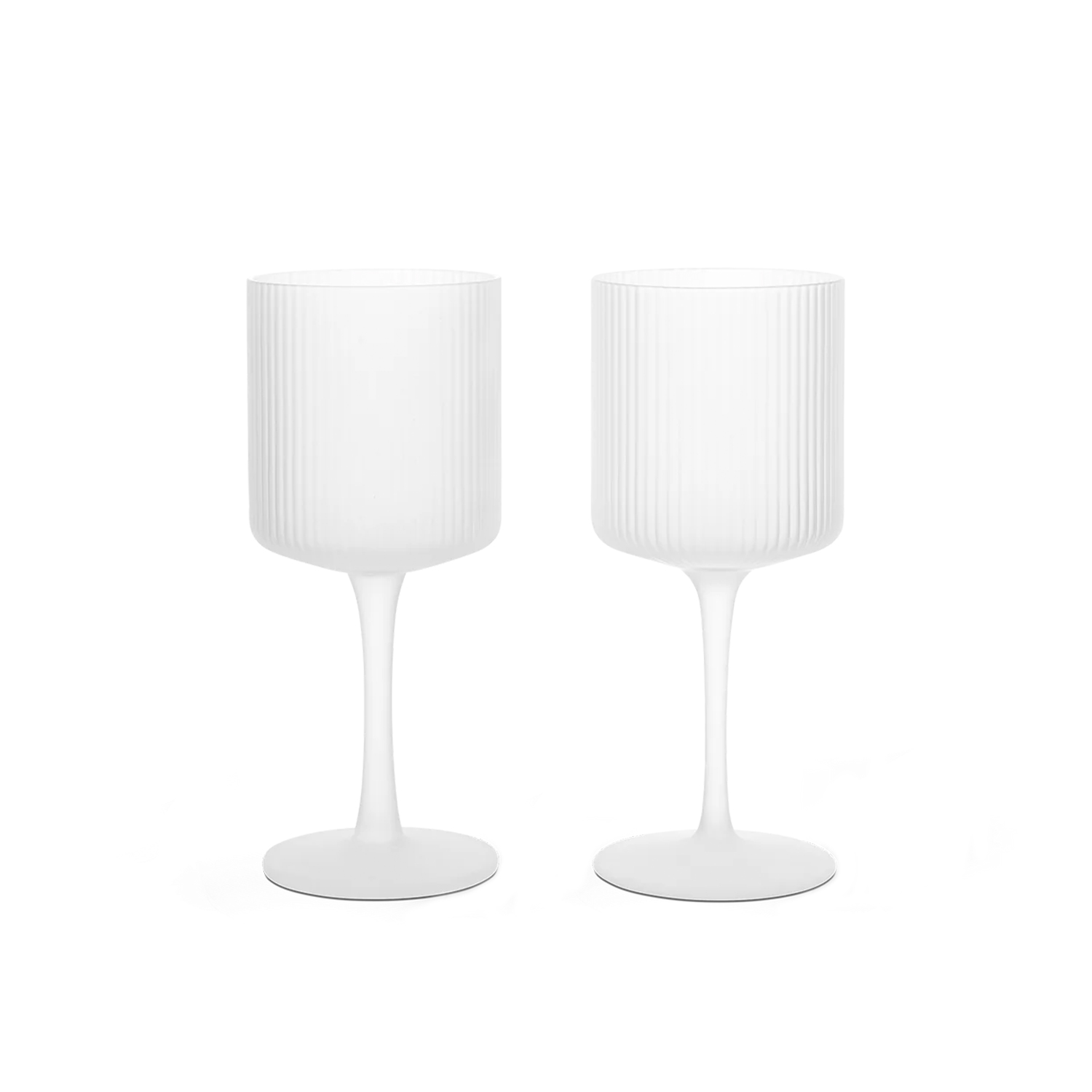 ferm LIVING Ripple Weissweinglaeser 2er Set matt 1104270098 104450