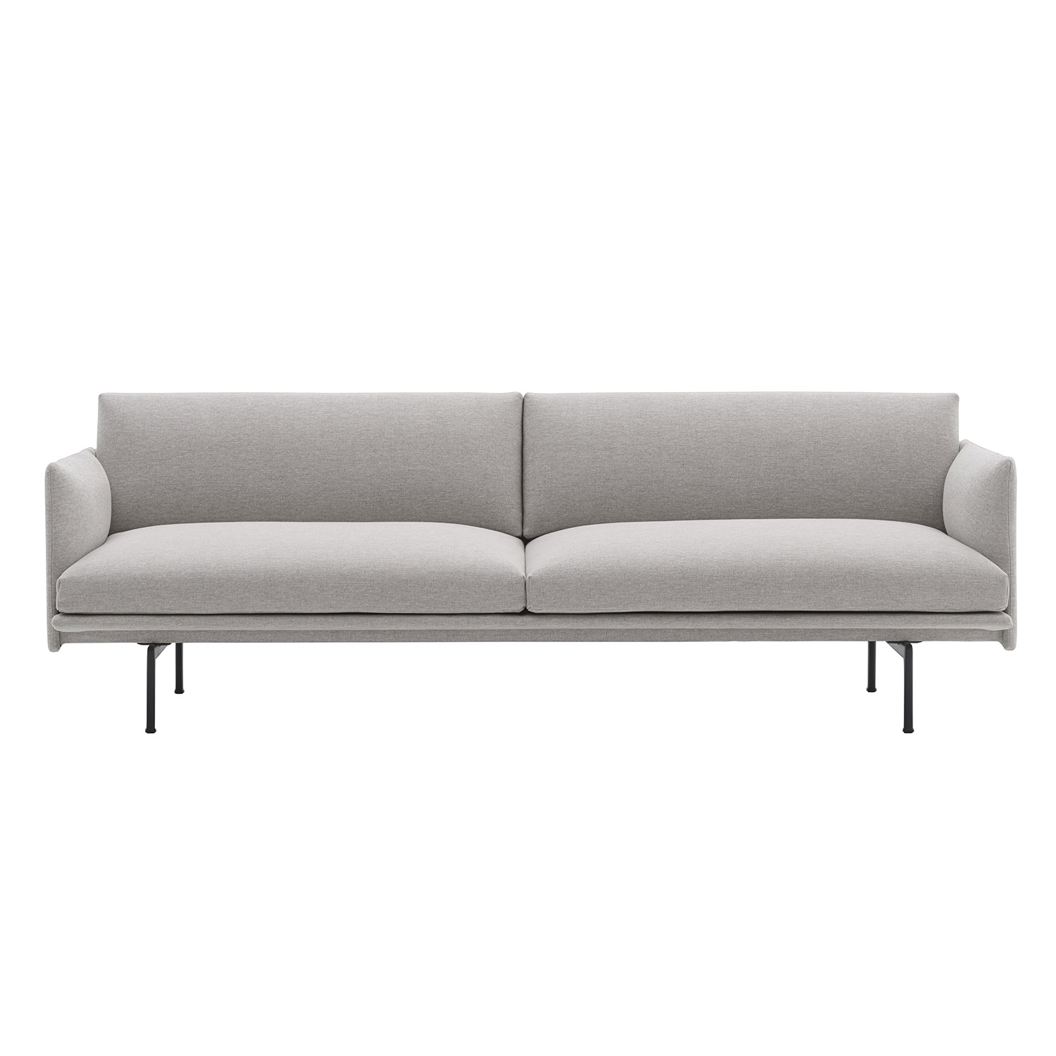 muuto outline 3 seater clay 12 black 93816