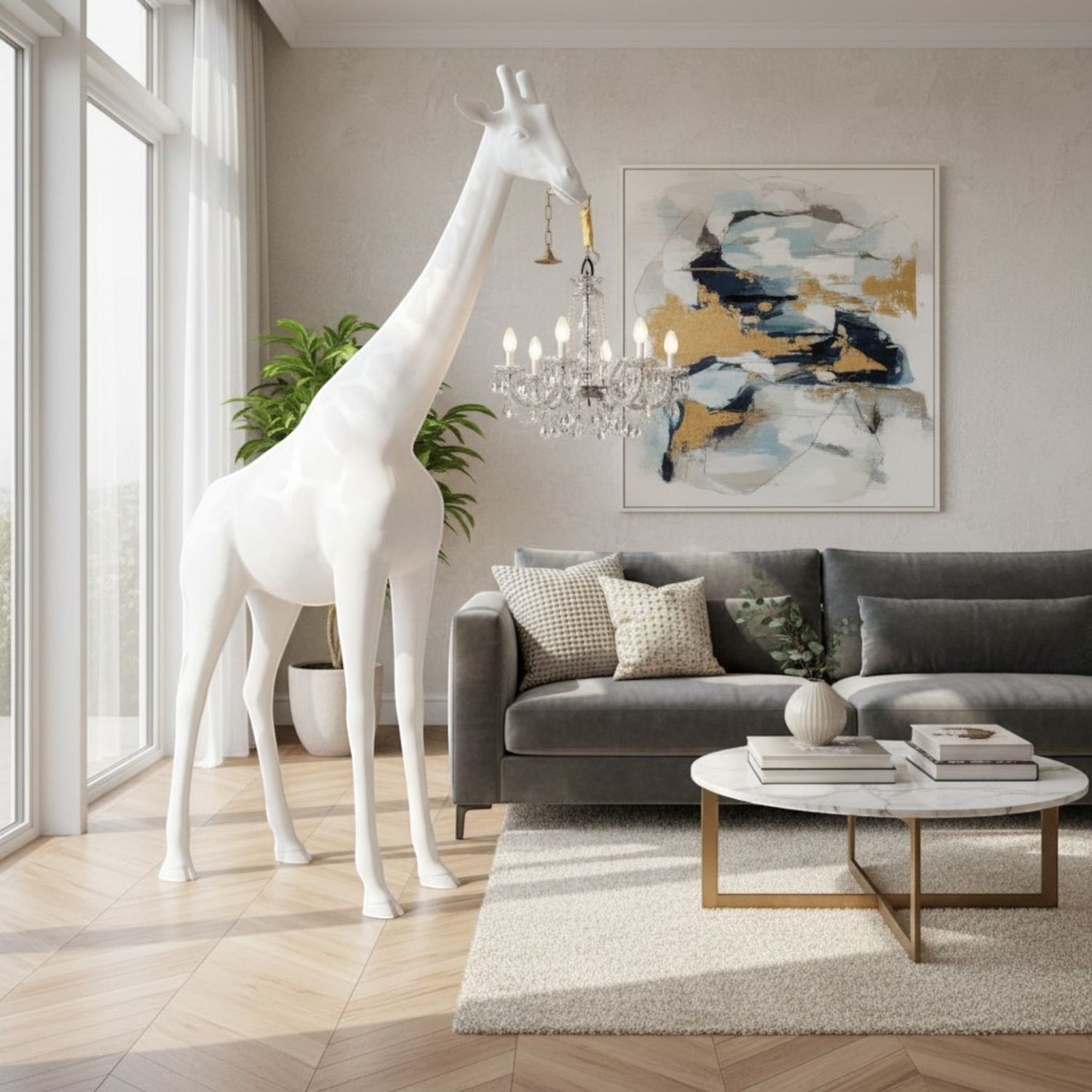 Qeeboo - Giraffe in Love M Indoor weiß