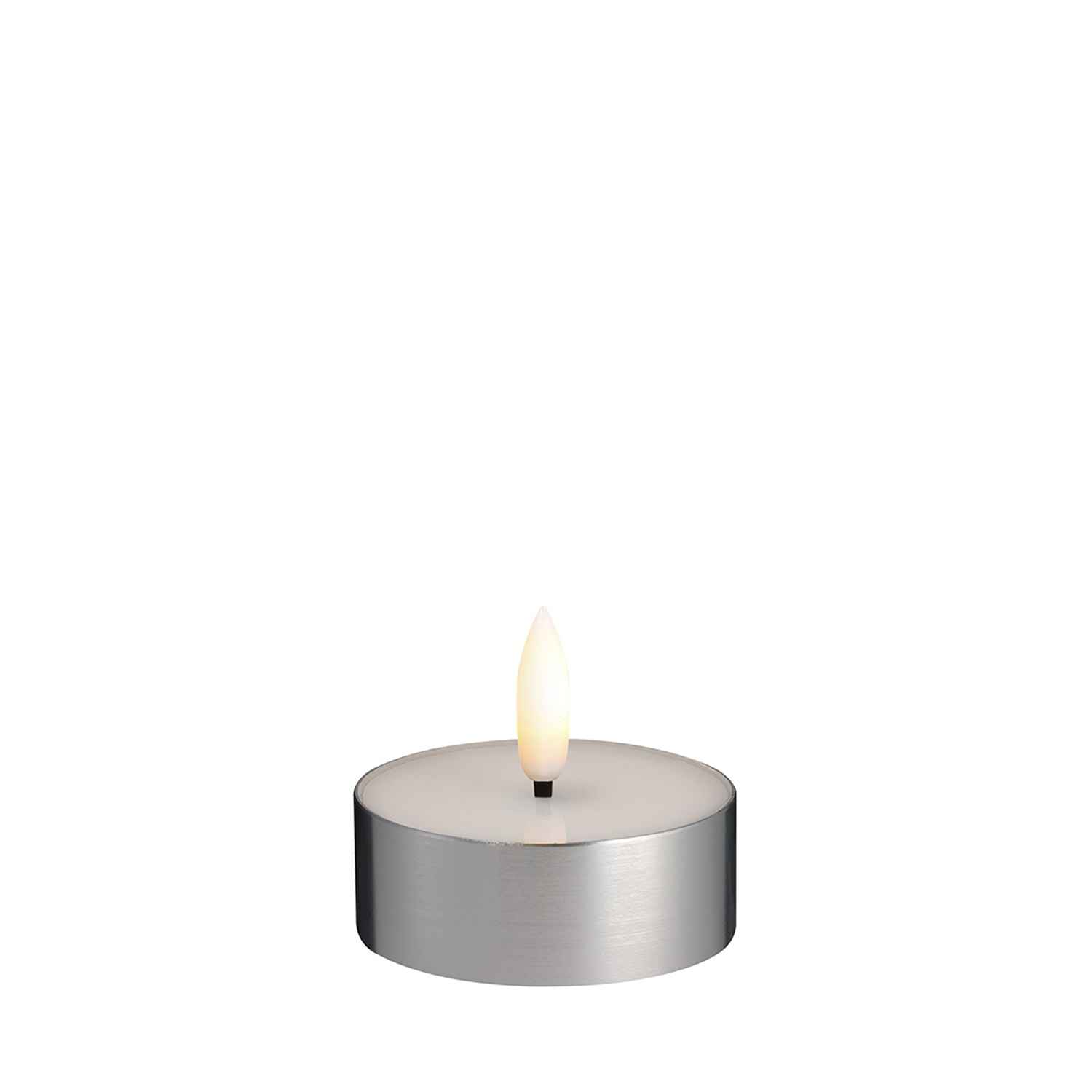 Moods&More - LED-Maxi-Teelichtkerze metallic silver