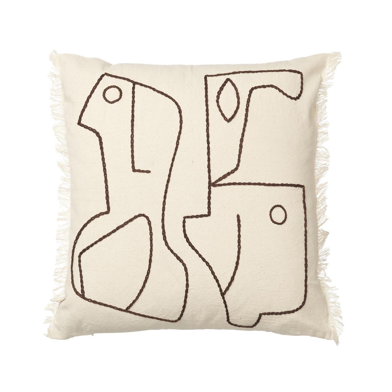 ferm living figure kissen off white coffee 96248