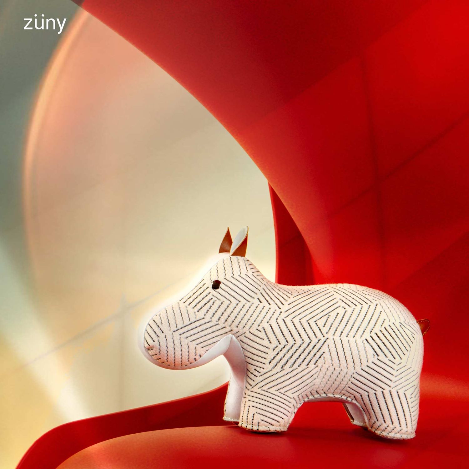 Züny - Buchstütze Nilpferd (Kvadrat Razzle Dazzle) weiß