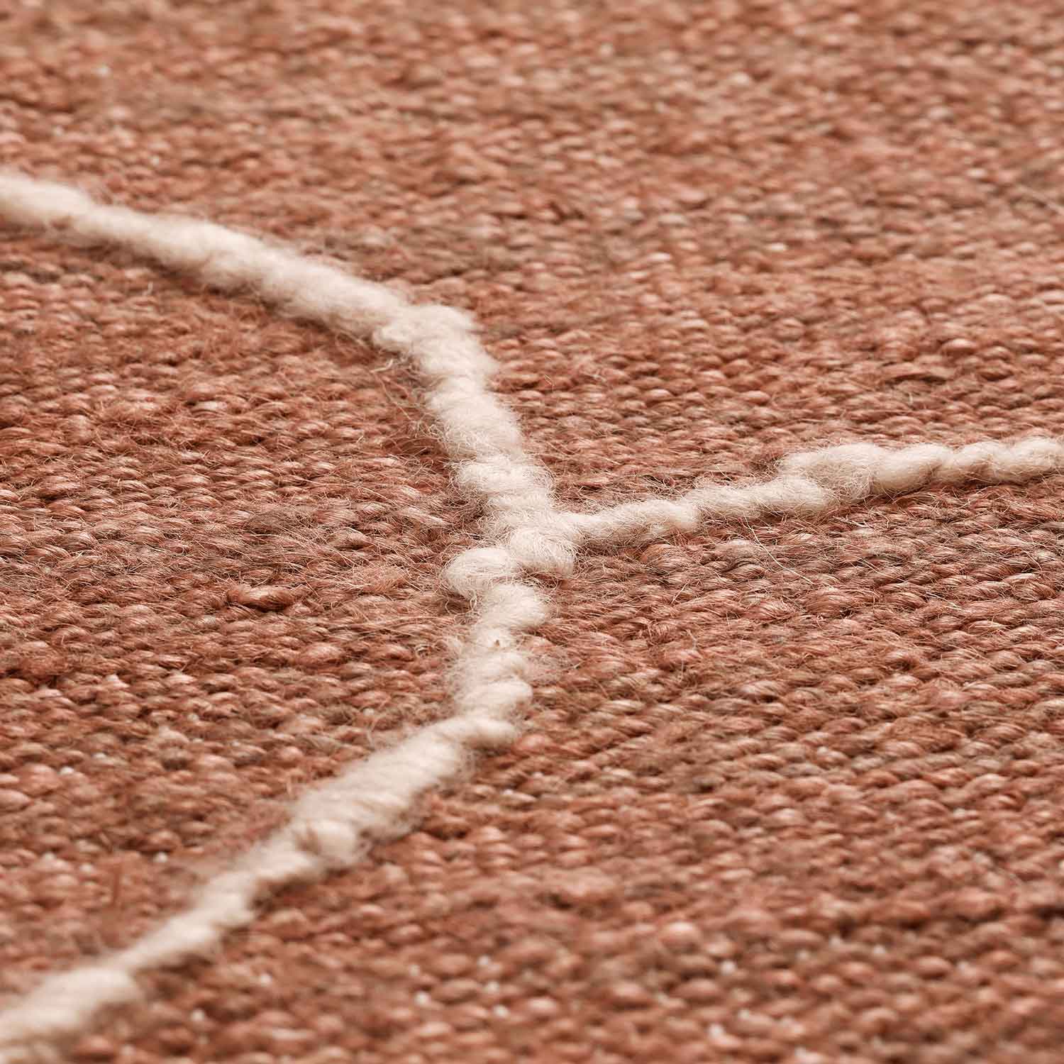Ferm Living - Gesso Juteteppich 140x200 terracotta/off-white