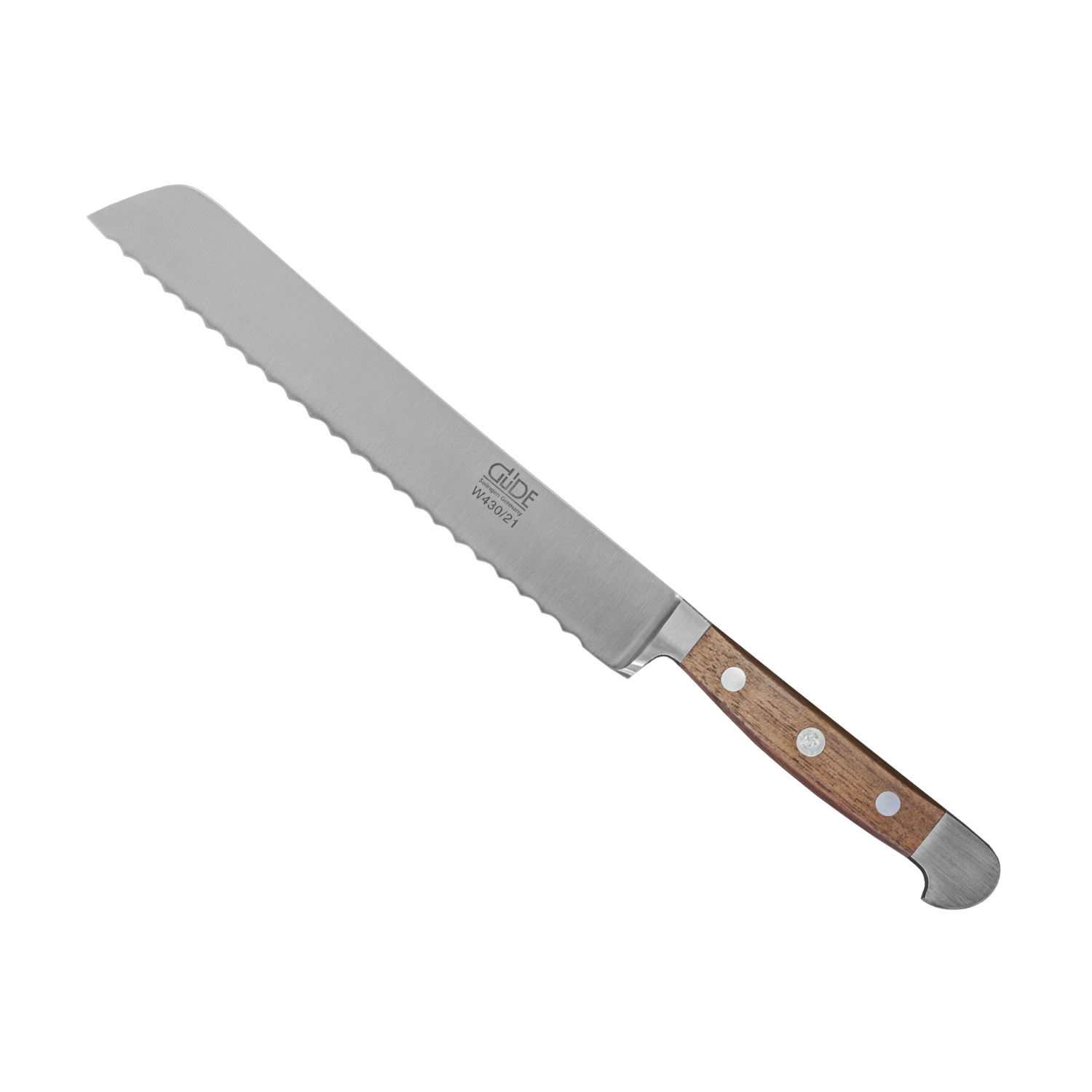 Güde - Brotmesser 21 cm Serie Alpha-Walnuss