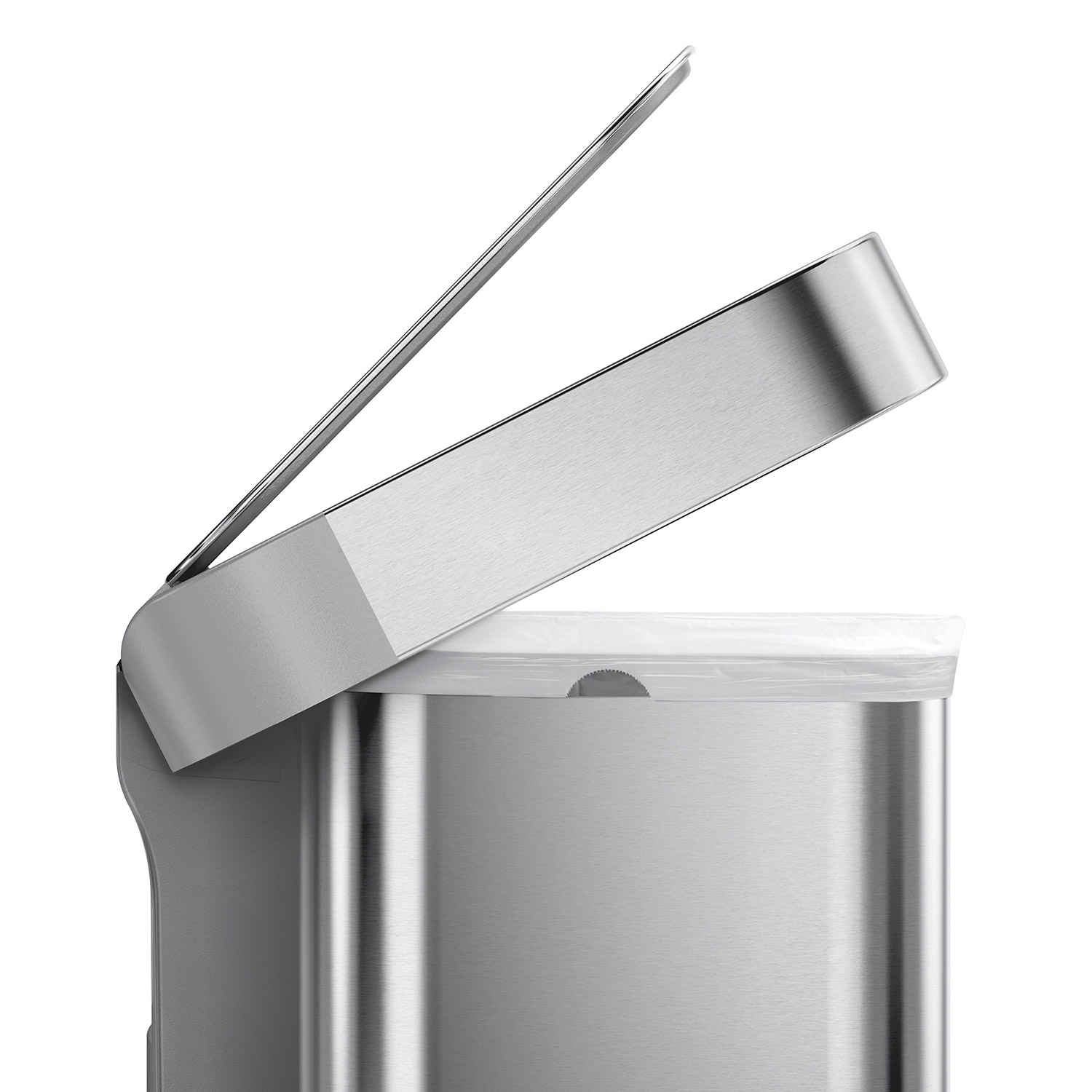 simplehuman treteimer 45 l gebuerstet deckel seitlich 98302