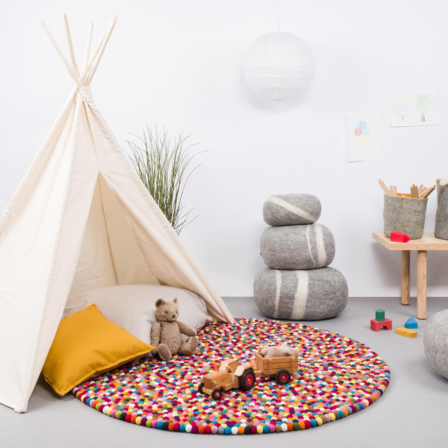 lotte filzkugelteppich rund kinderzimmer myfelt 52032