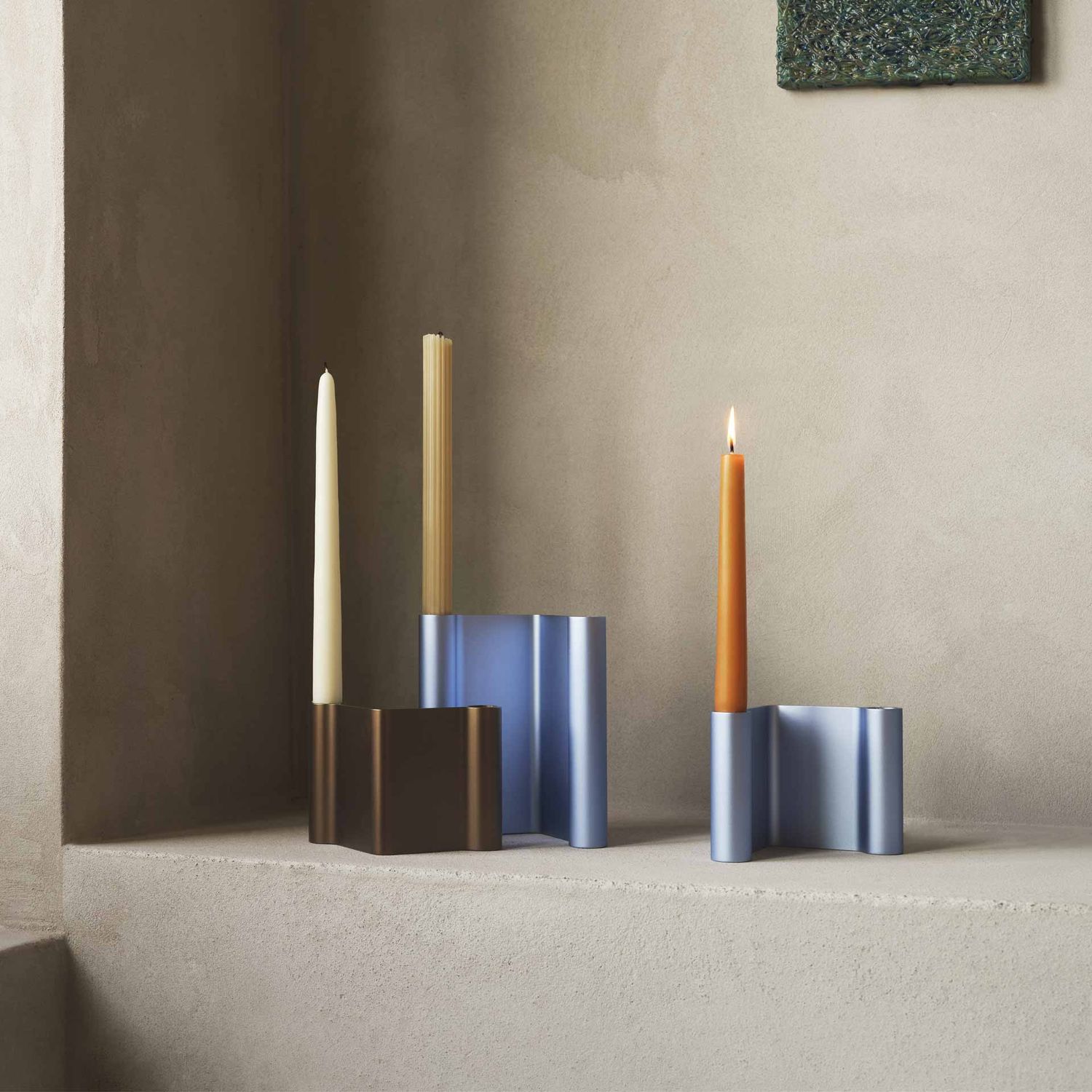 Muuto - Pair Kerzenhalter 11 cm braun
