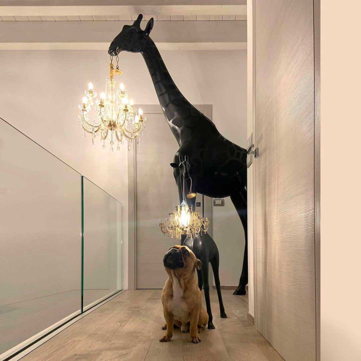 Qeeboo - Giraffe in Love M Outdoor schwarz