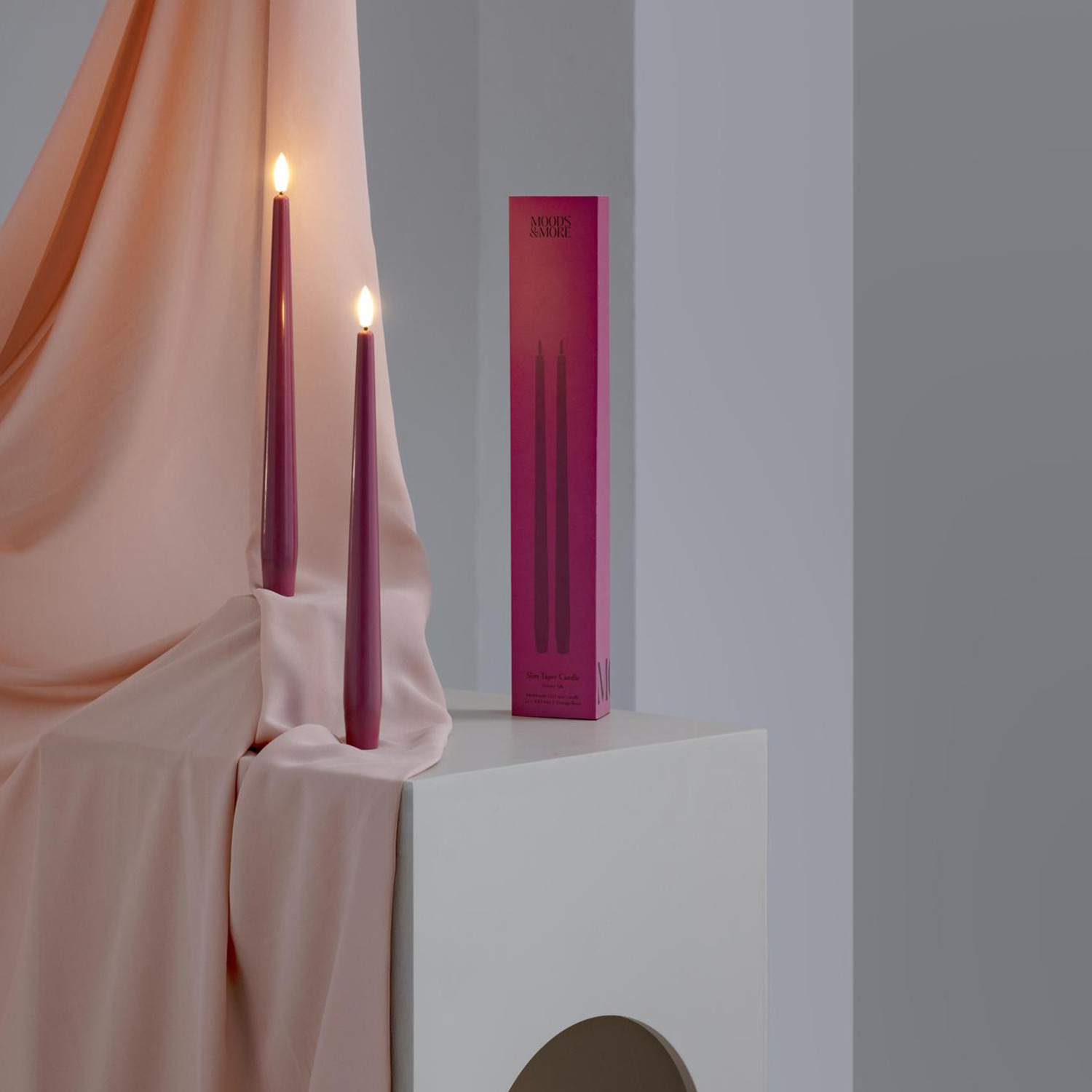Moods&More - LED- Stabkerzen Ø23x300mm sand