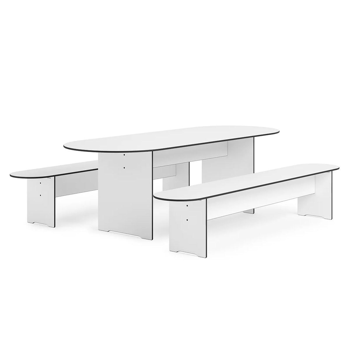 conmoto riva vario round tisch mit bank weiss 101885