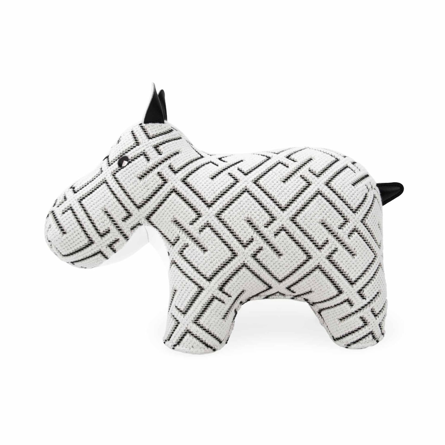 Züny - Buchstütze Nilpferd (Kvadrat Grid) weiß