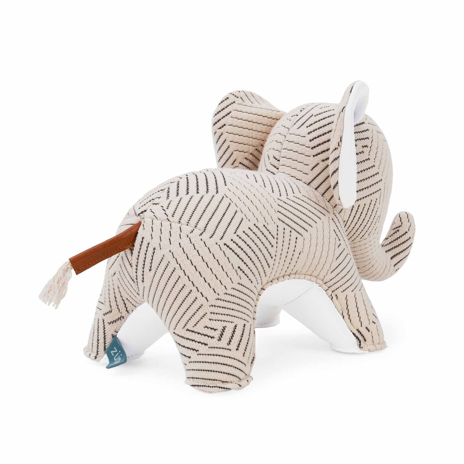 Züny - Buchstütze Elefant Abby (Kvadrat Razzle Dazzle) weiß