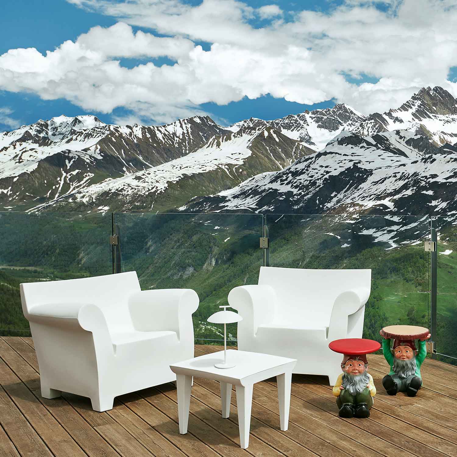 Kartell - Bubble Club Tisch weiß zink