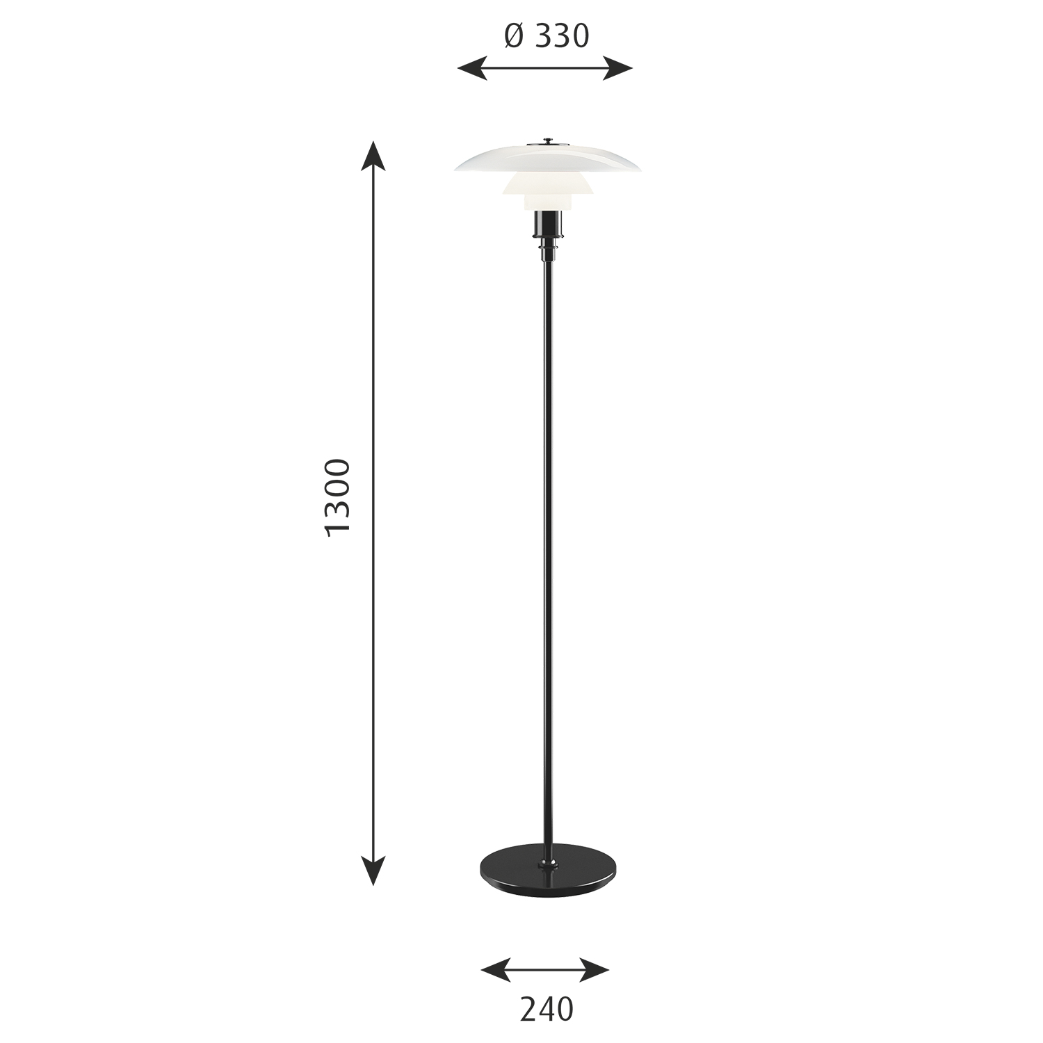 Louis Poulsen PH 35 25 stehlampe abmessungen 106189