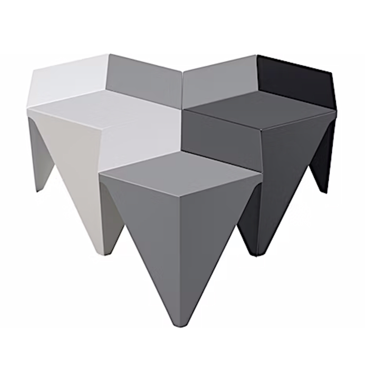 vitra prismatic beistelltisch grau zusammengestellt 97103