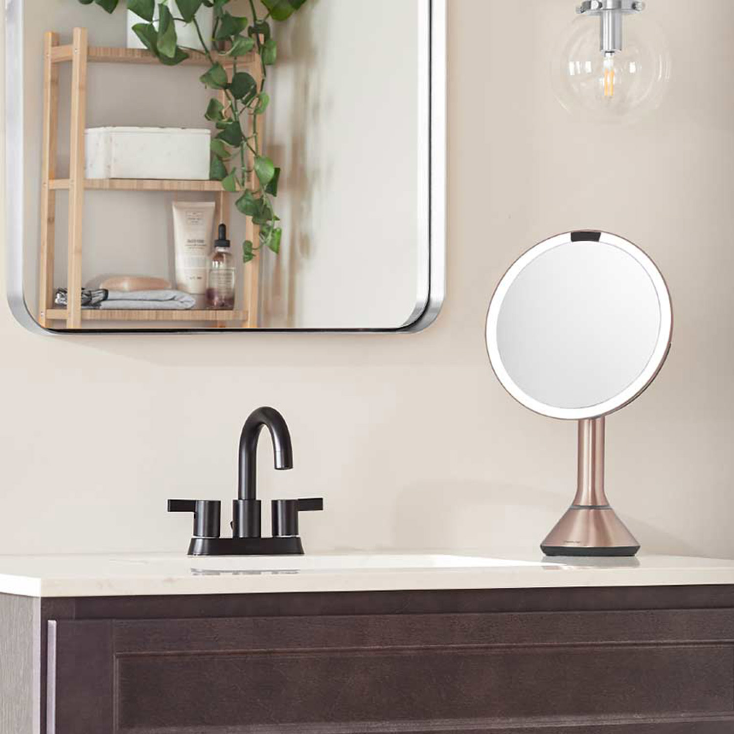 simplehuman sensorspiegel rund rosegold bad 98245