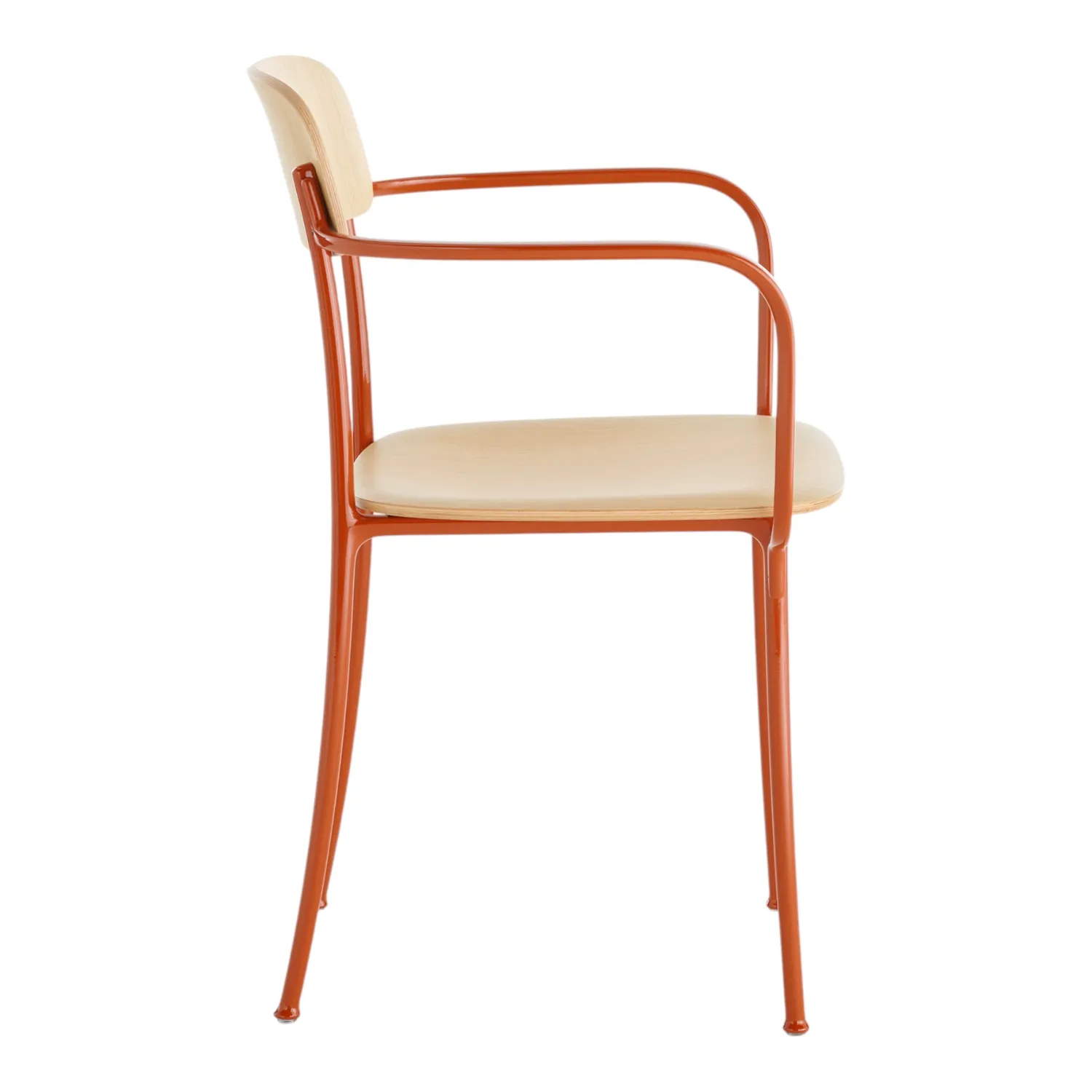 Kartell - Savoia Kleiner Holzsessel Eiche hell/rot