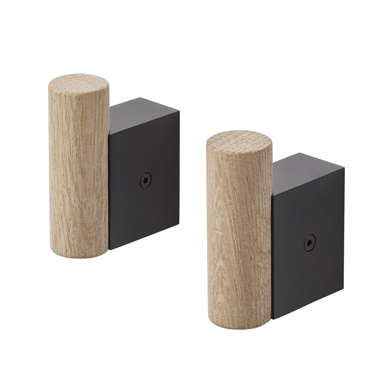 muuto attach coat hooks black oak 2 set 49264