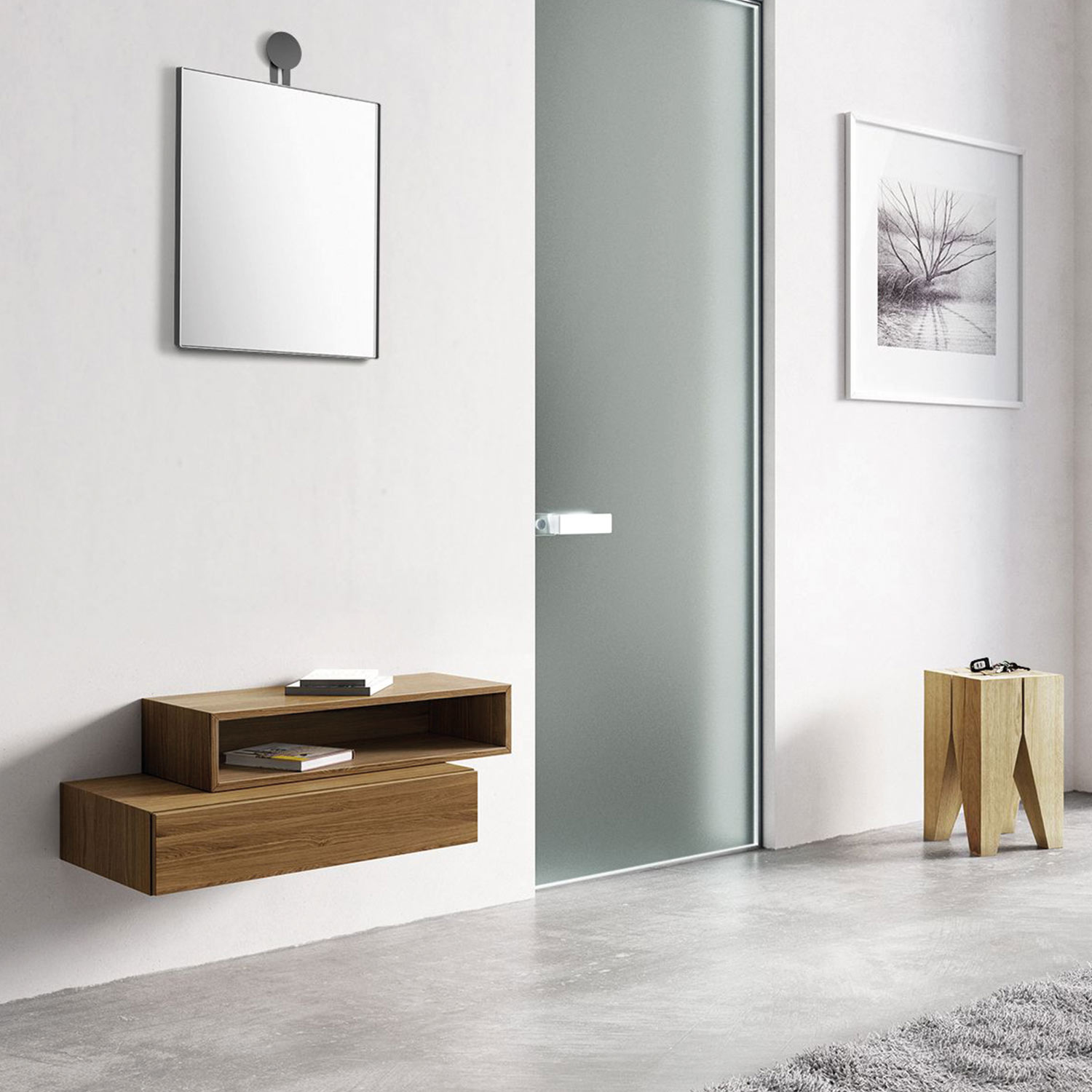 zack morma wandspiegel rechteckig schwarz flur ambiente 87443