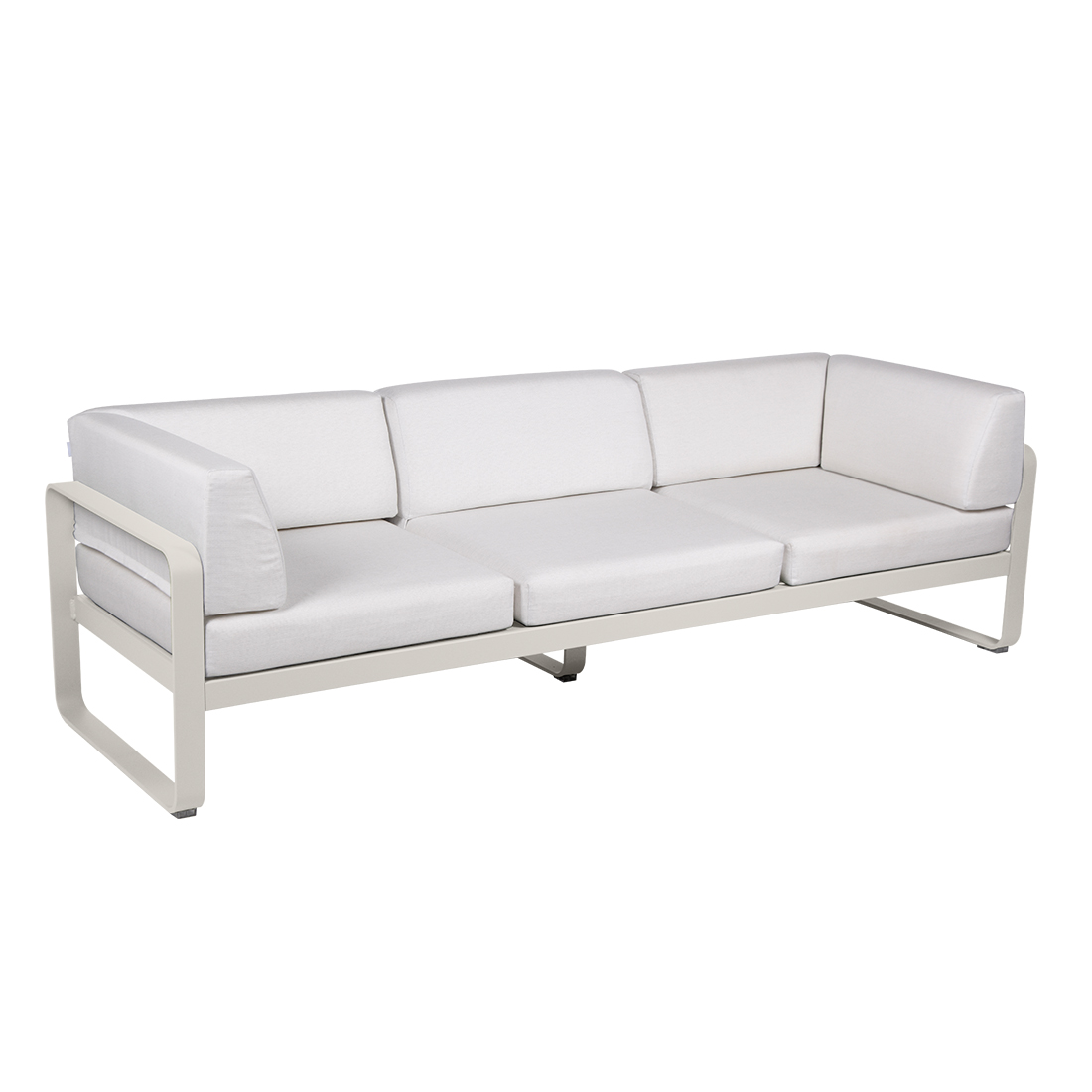 fermob bellevie club sofa 3 lehmgrau grauweiss 66080