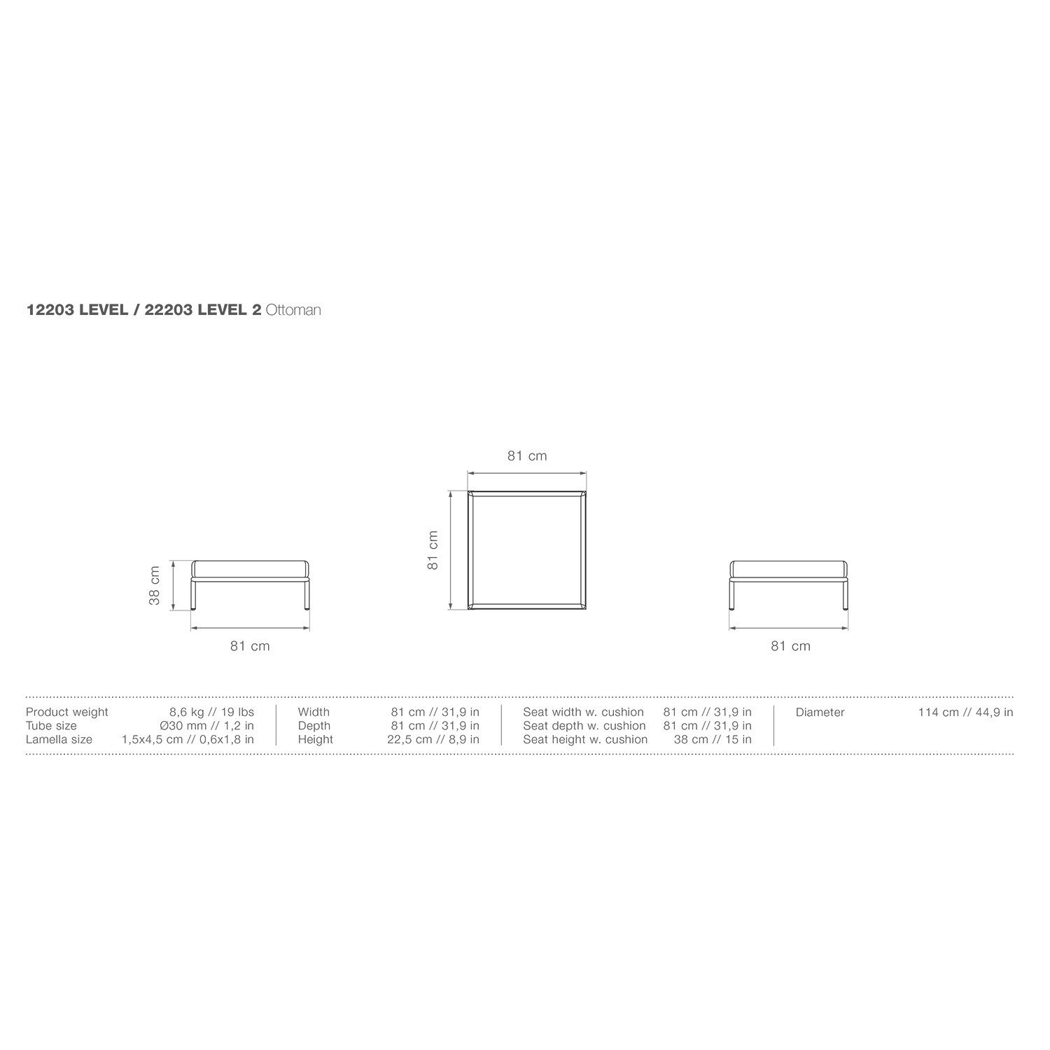 houe level ottoman ash abmessungen 93175