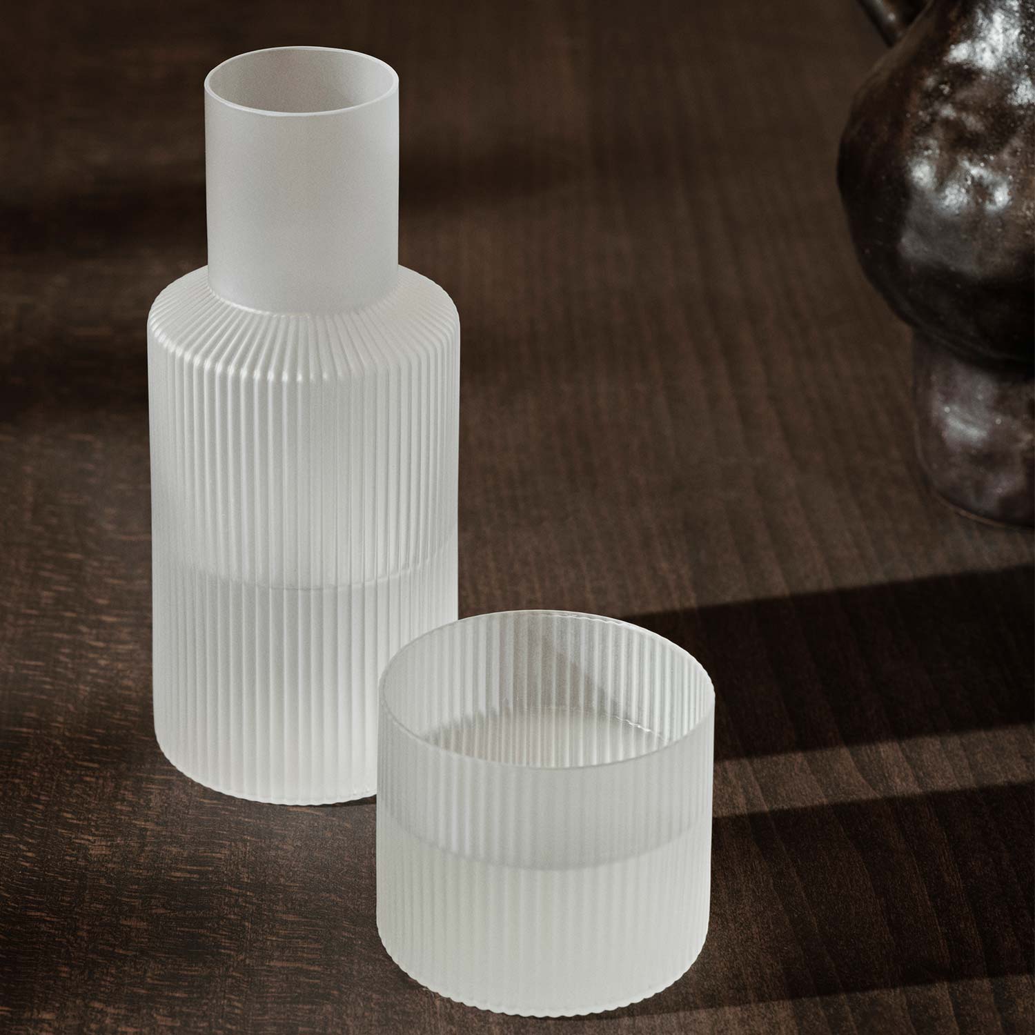 fermLIVING RippleSmallCarafeSet Frosted 110426930026 101514