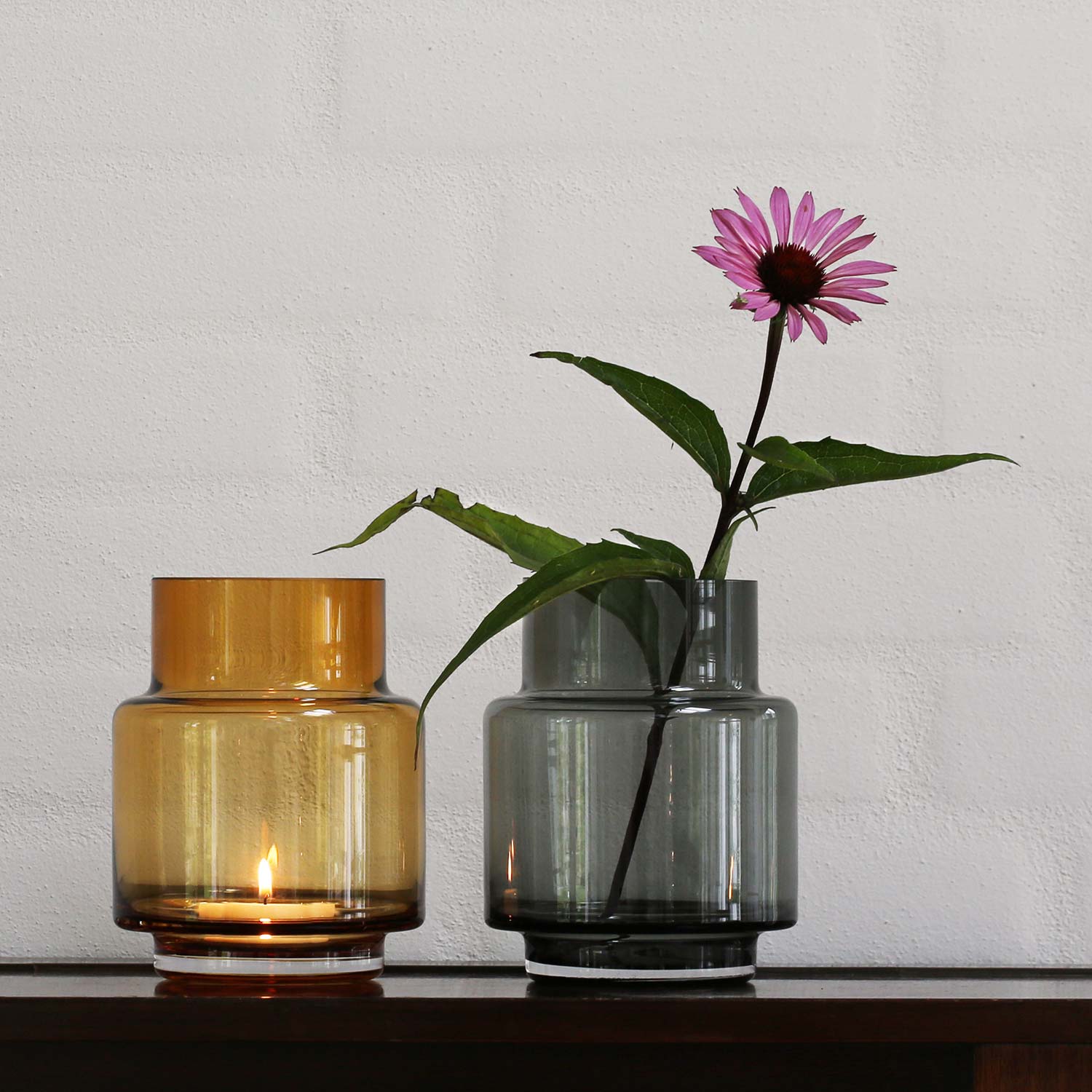Ro Collection - Hurricane Vase No. 53 smoked grey