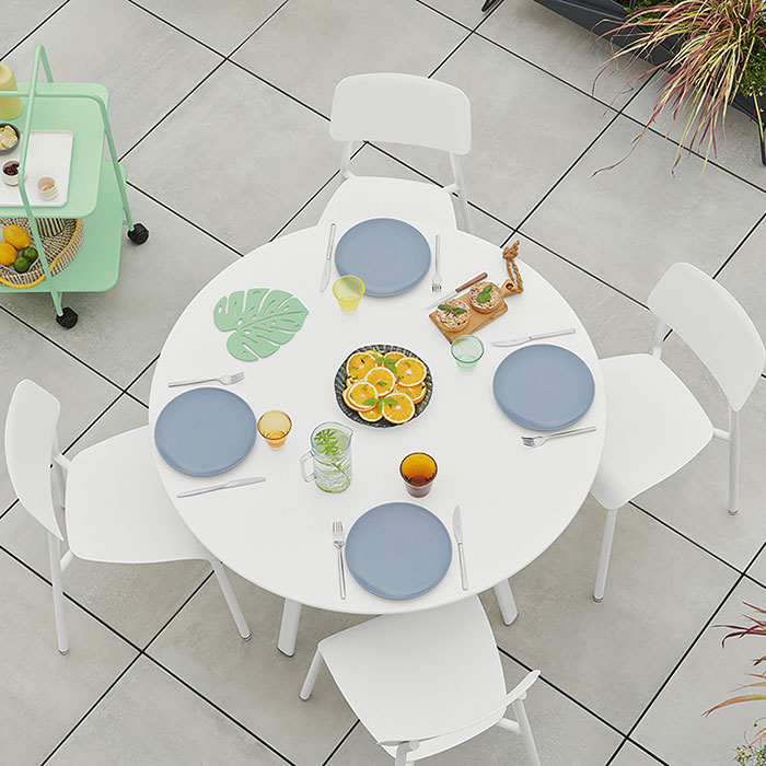 fermob studie stuhl baumwollweiss tisch 99988