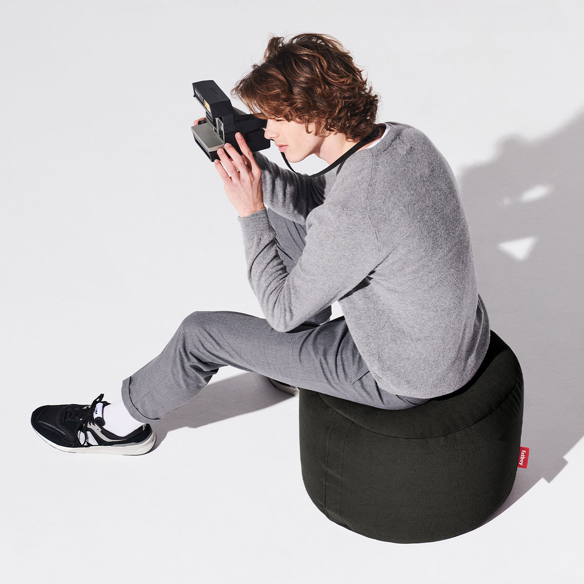 Fatboy - Point Canvas Recycled Hocker black licorice