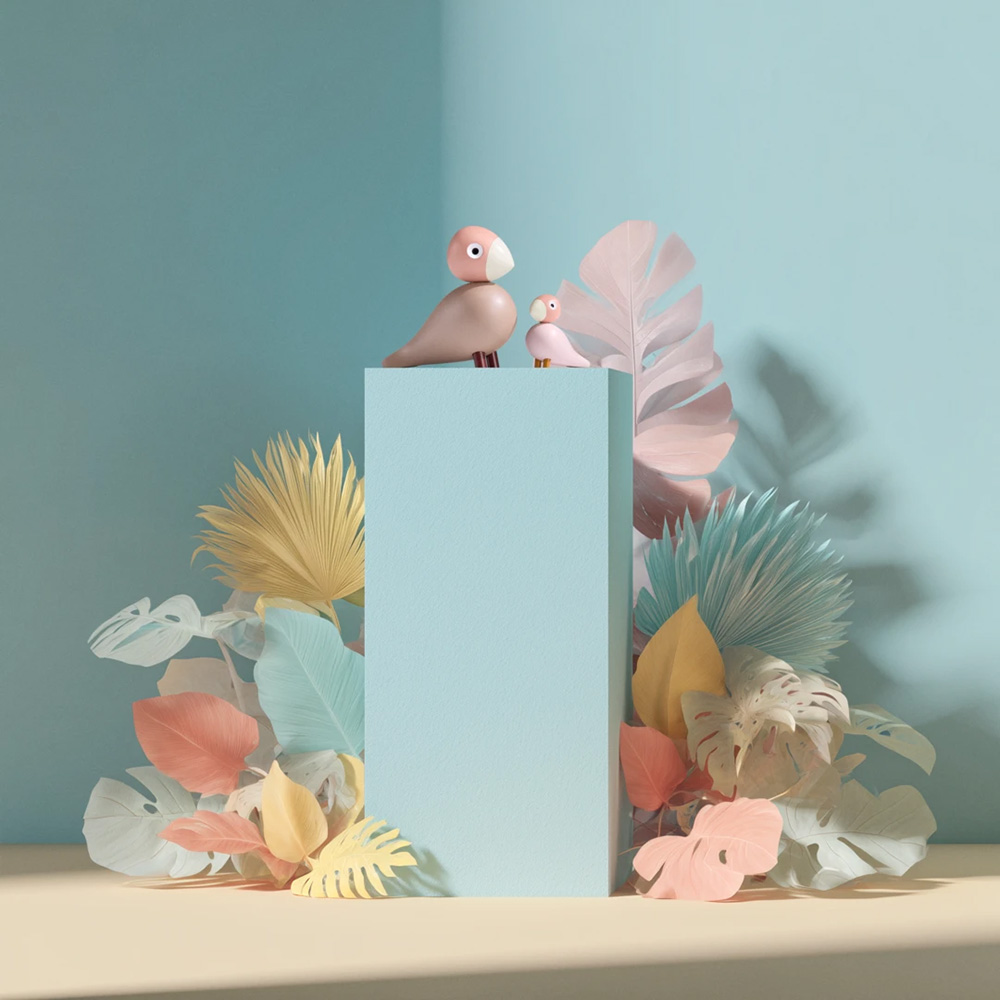 Kay Bojesen - Liv & Lykke Singvögel soft pink 1 Paar