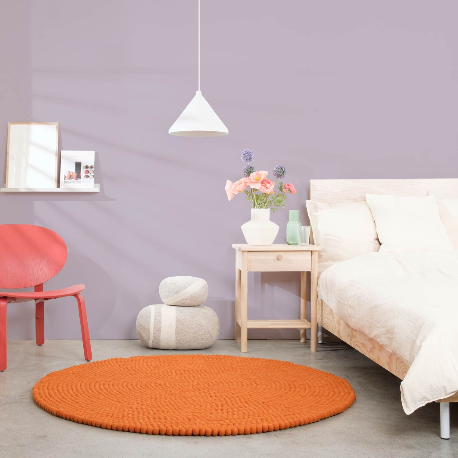 myfelt - Afra Filzkugelteppich rund 120 cm