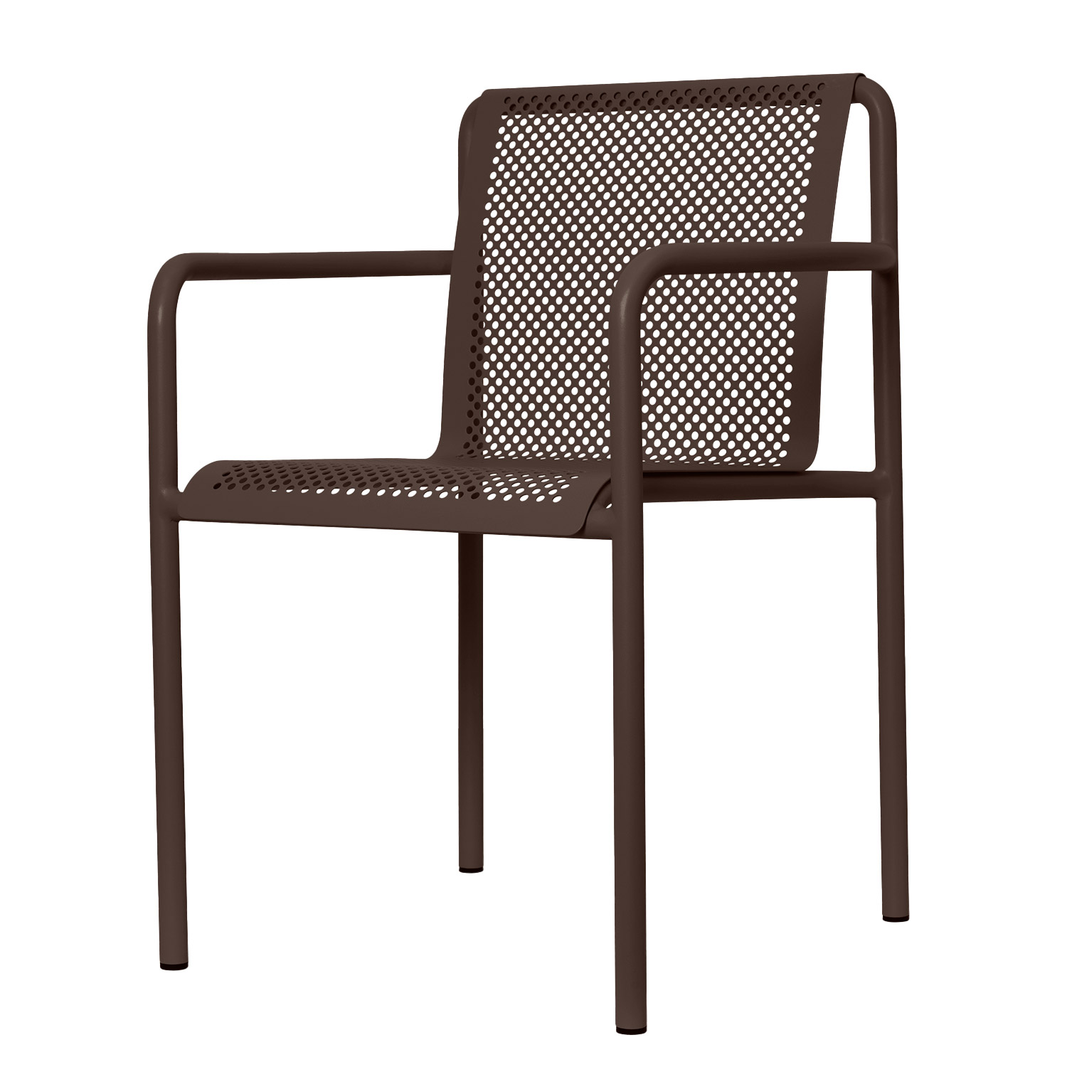 Ferm Living - Dapple Outdoor Stuhl Armlehnen dark chocolate