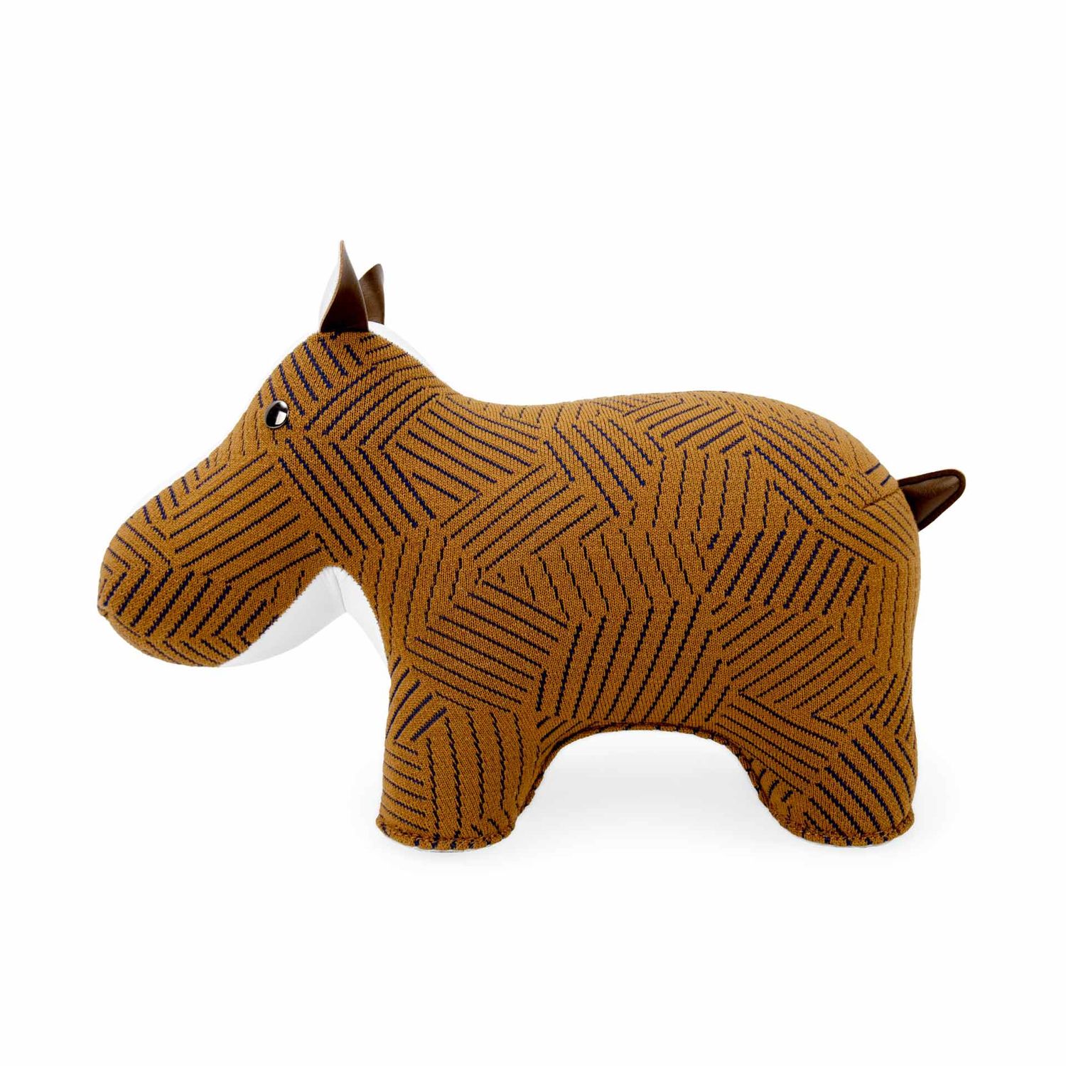 Züny - Buchstütze Nilpferd (Kvadrat Razzle Dazzle) tan