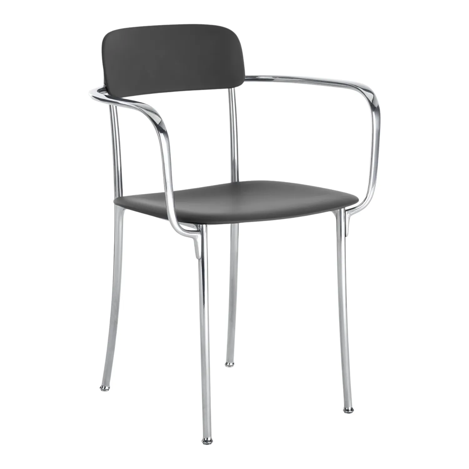 Kartell - Savoia Kleiner Sessel Aluminiumgestell anthrazit