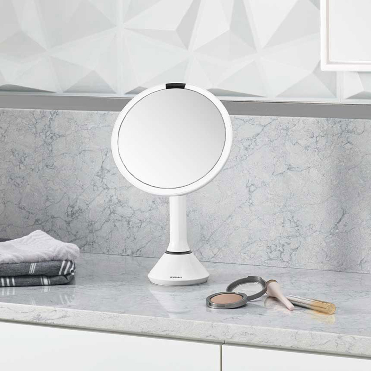 simplehuman sensorspiegel rund weiss bad 98244