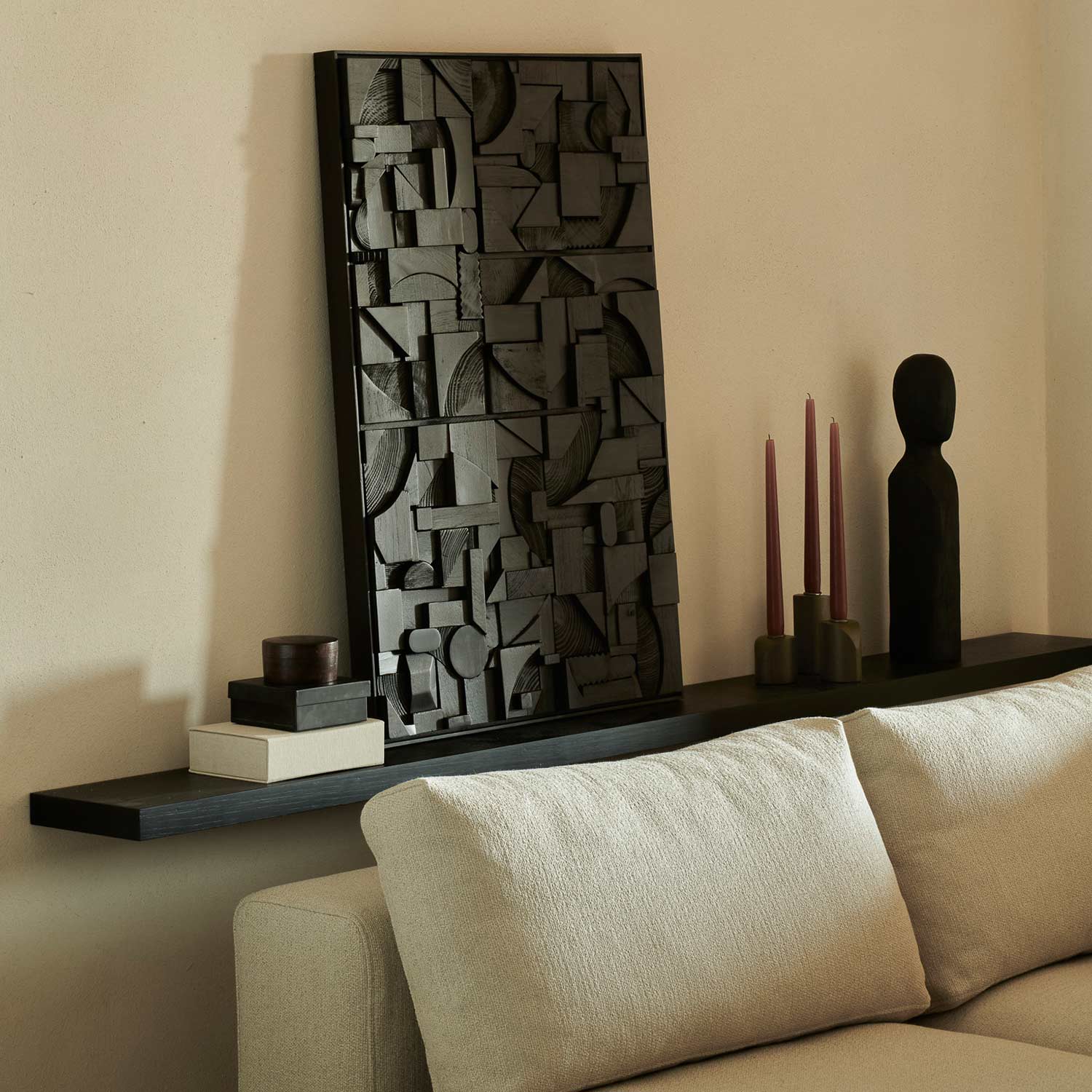 ethnicraft bricks wanddekoration schwarz mittel rechteckig wohnzimmer 92264