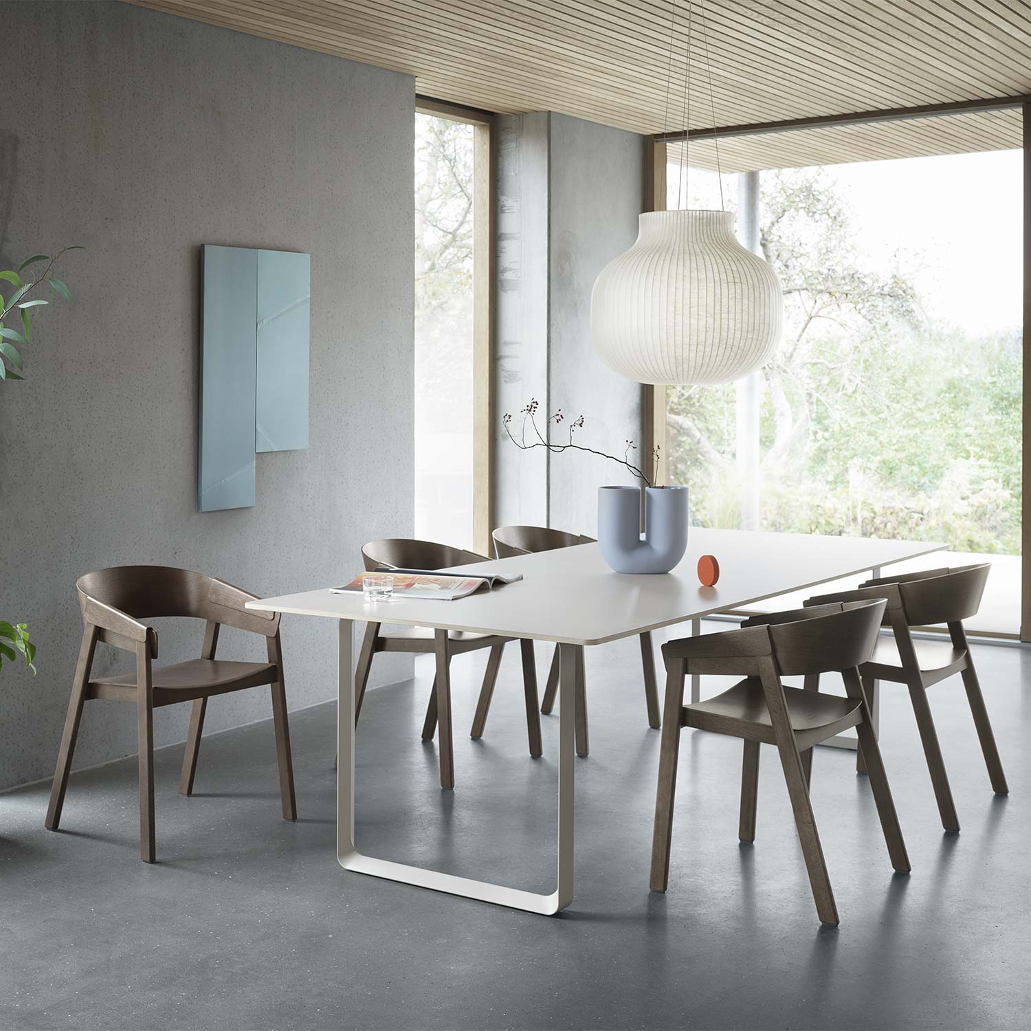 muuto cover armchair dunkelbraun esstisch 66837