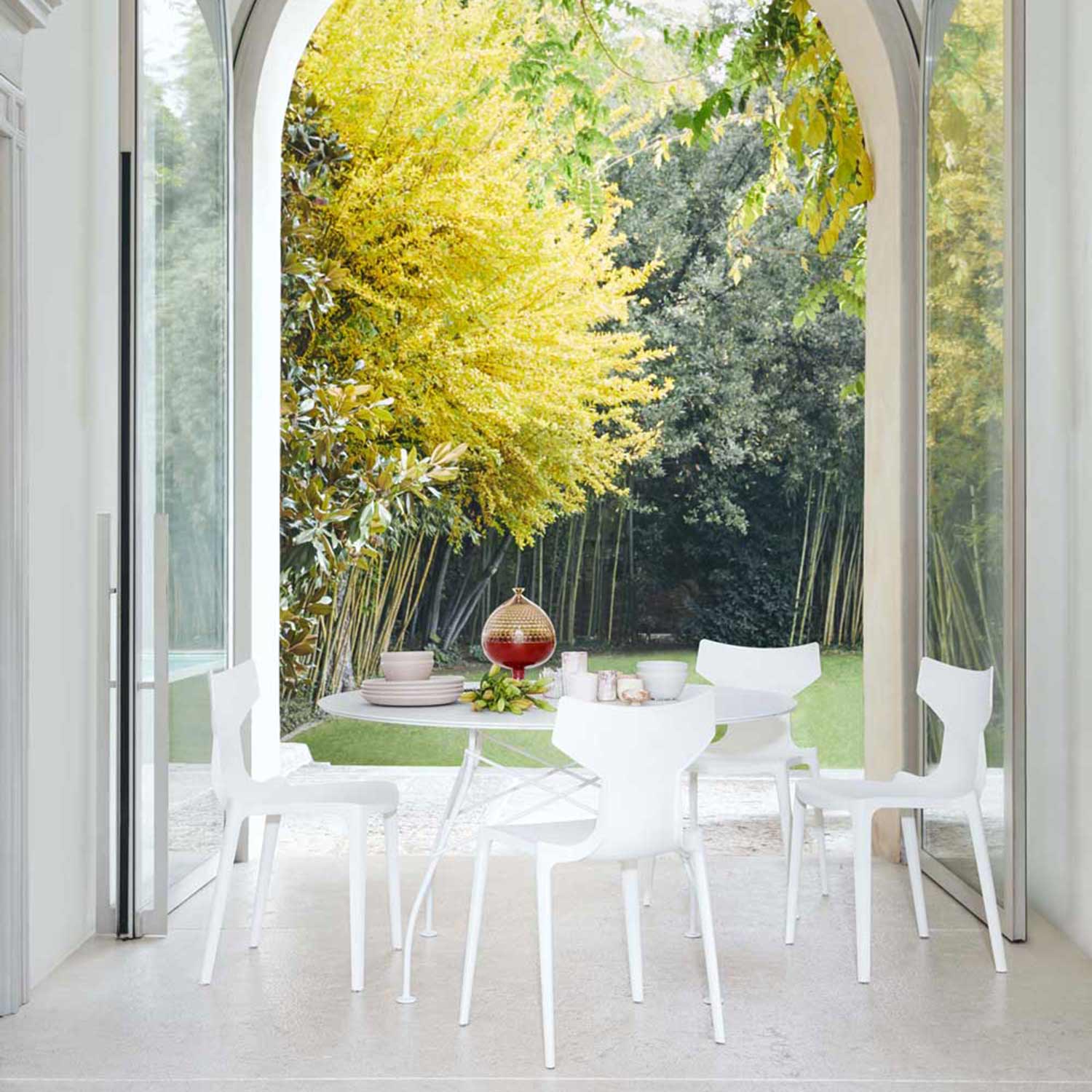 glossy outdoor tisch weiss kartell garten 91459