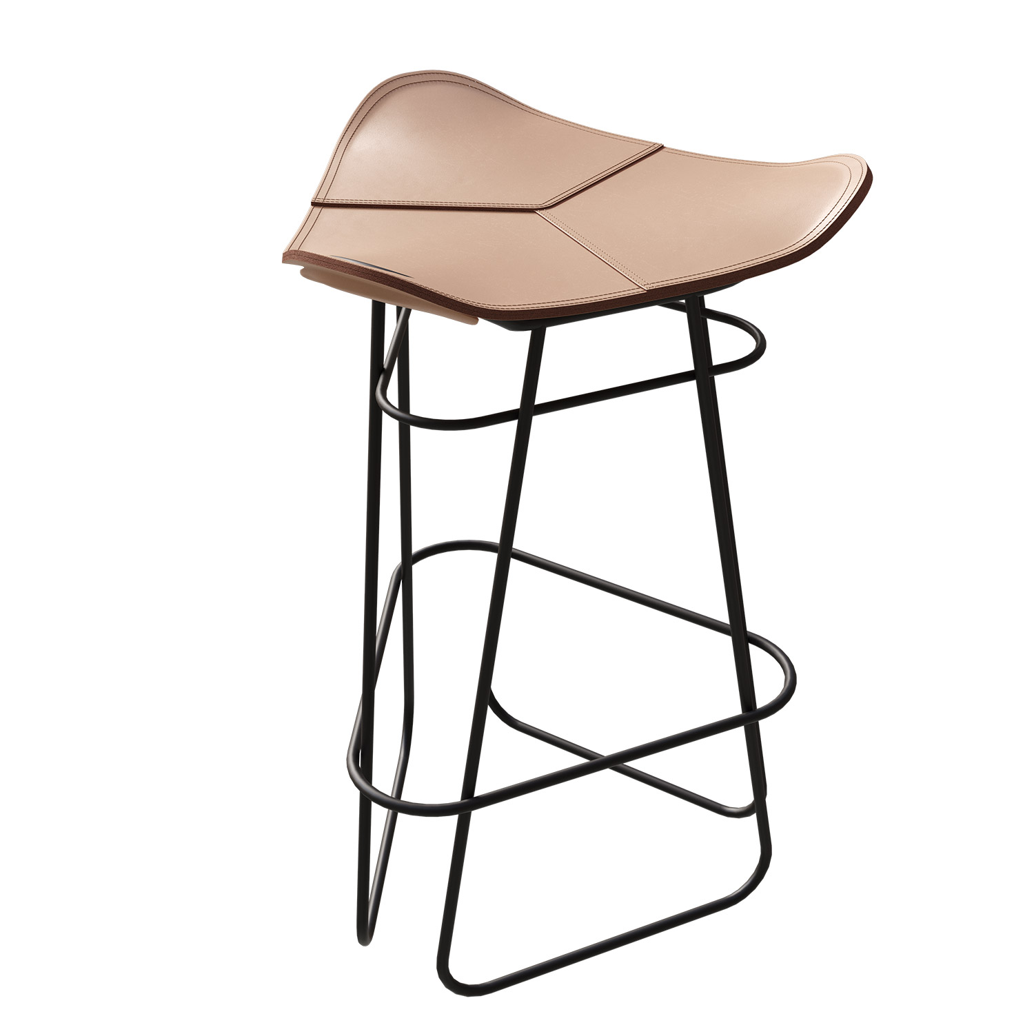 Cuero - Pampa Barhocker H65 crude nature/schwarz