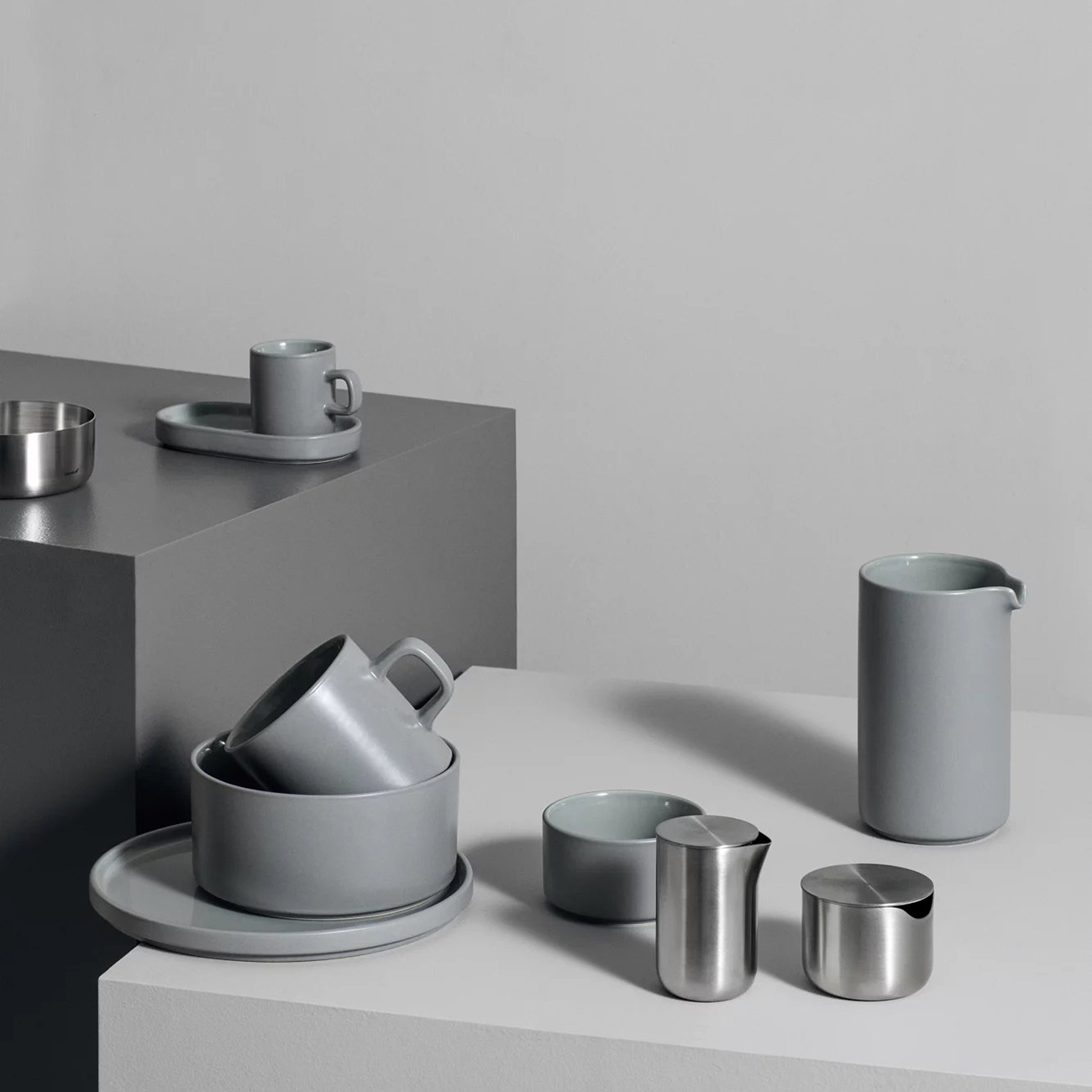 blomus - PILAR 2x Espressotasse mit Untersetzer moonbeam
