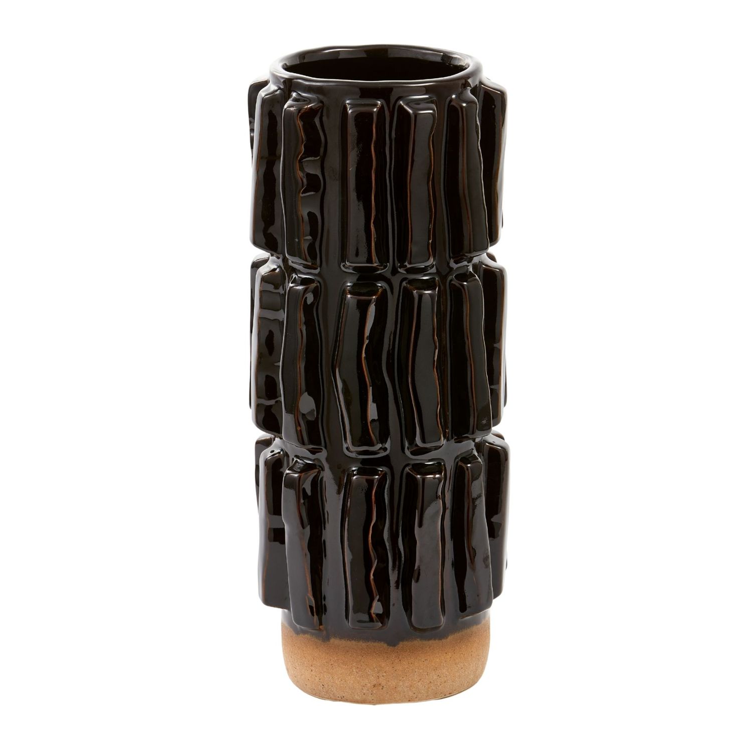 Pols Potten - Structure Vase L dunkelbraun