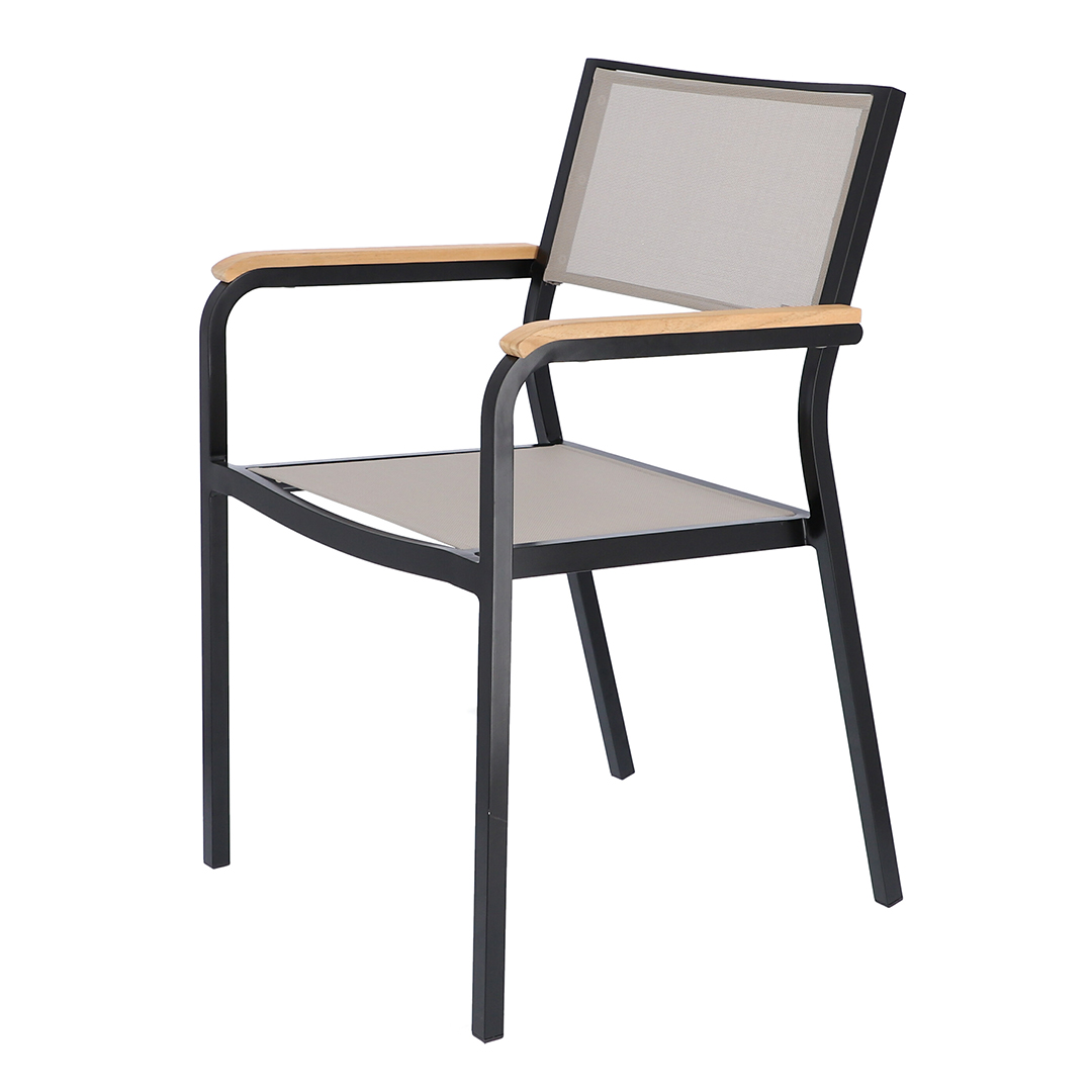 jan kurtz lux alu outdoorstuhl schwarz taupe 78287