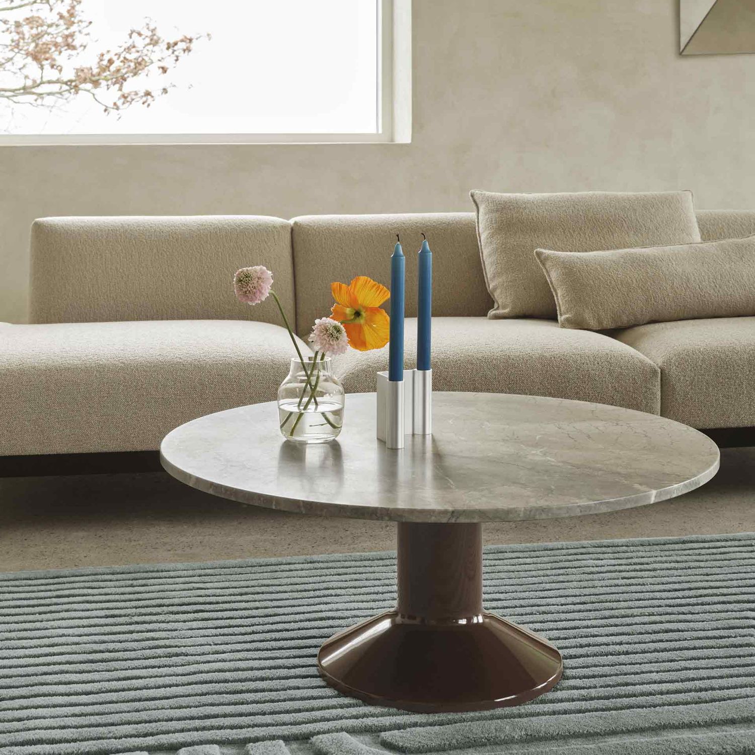 Muuto - Midst Couchtisch Ø 90 cm grauer marmor / schwarz