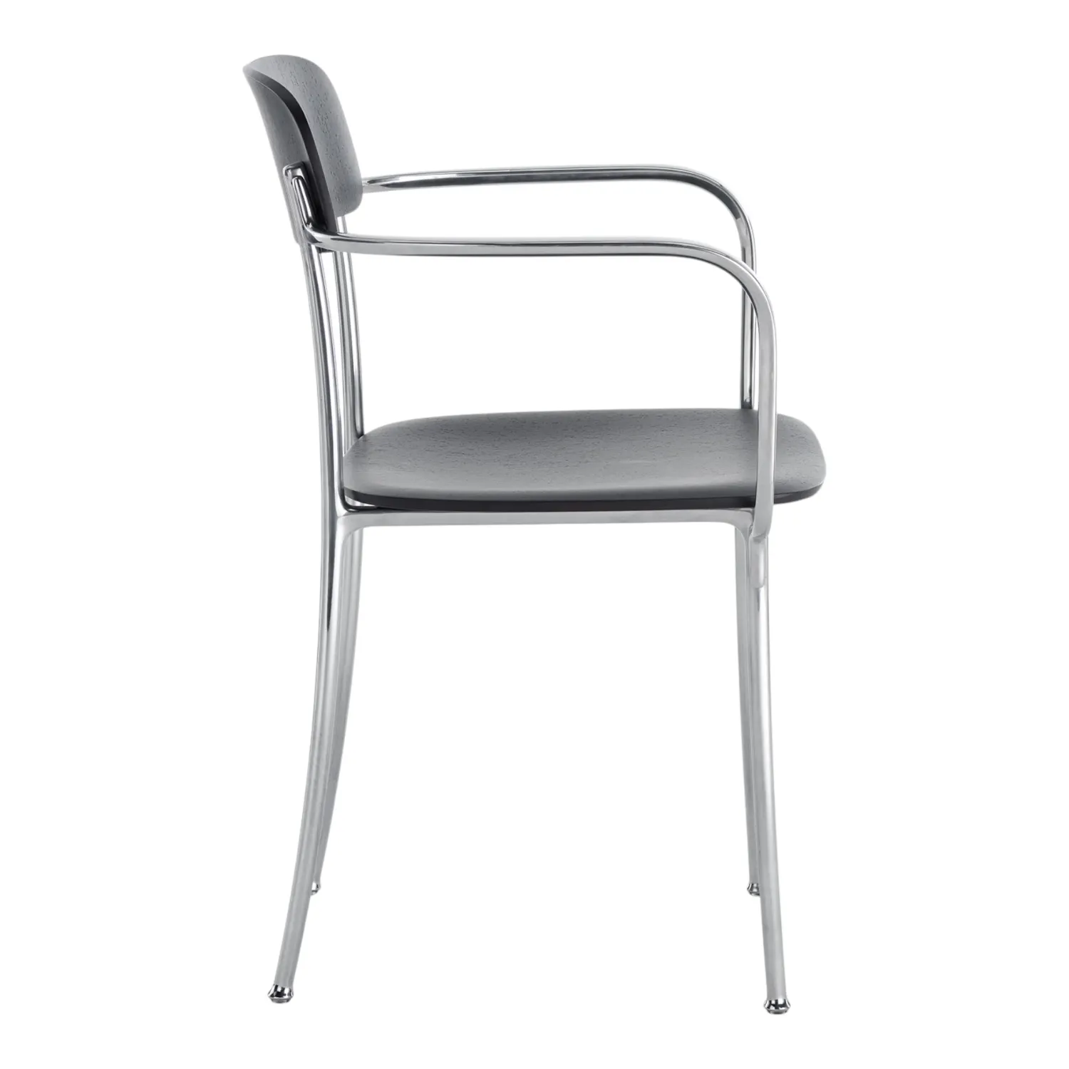 Kartell - Savoia Kleiner Holzsessel Aluminium Eiche dunkel