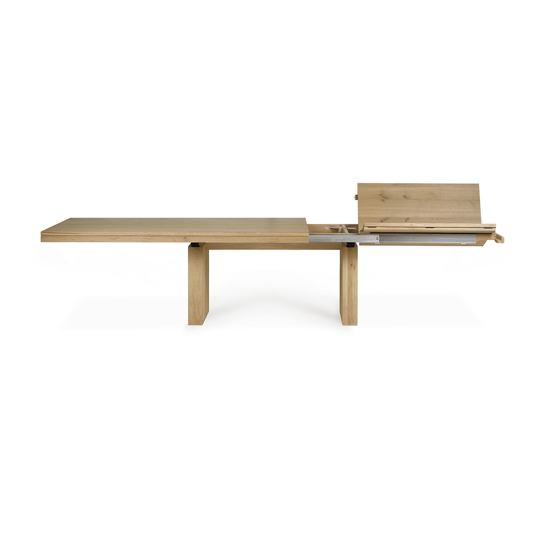 ethnicraft double eichenholz tisch ausziehbar mit tischplatten herunterklappen 88808