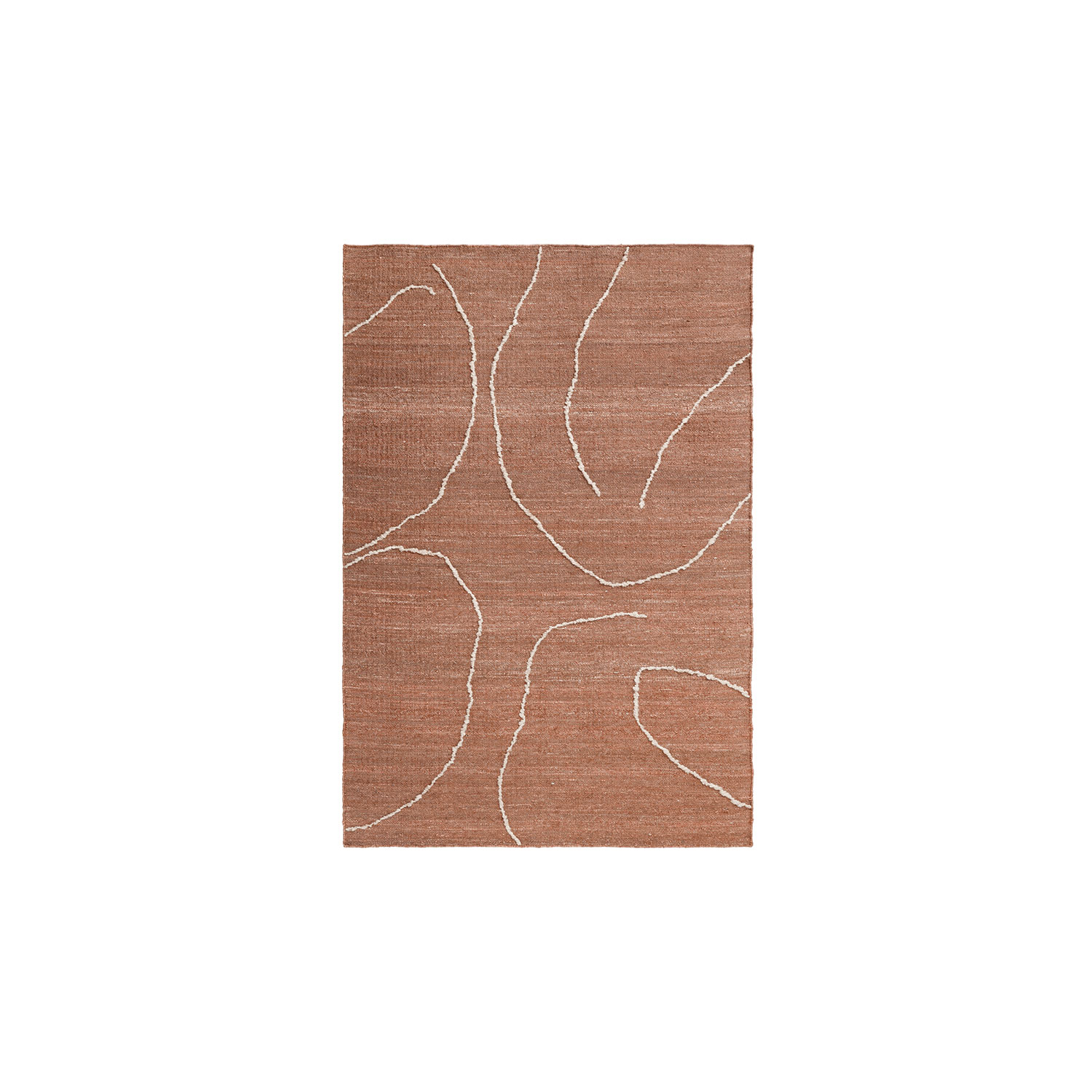 Ferm Living - Gesso Juteteppich 140x200 terracotta/off-white