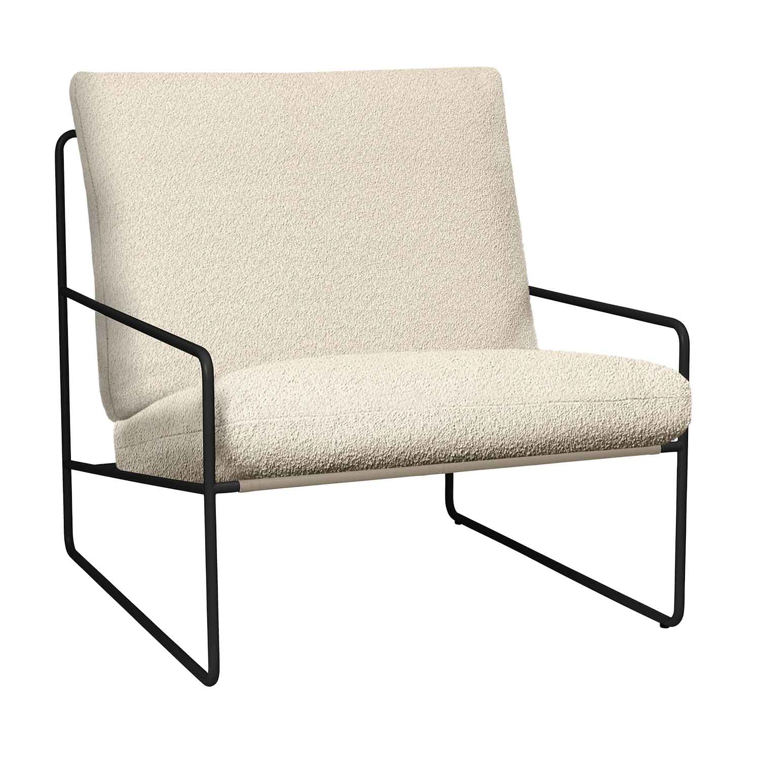 Ferm Living - Desert 1-Sitzer black / Pure Bouclé off-white