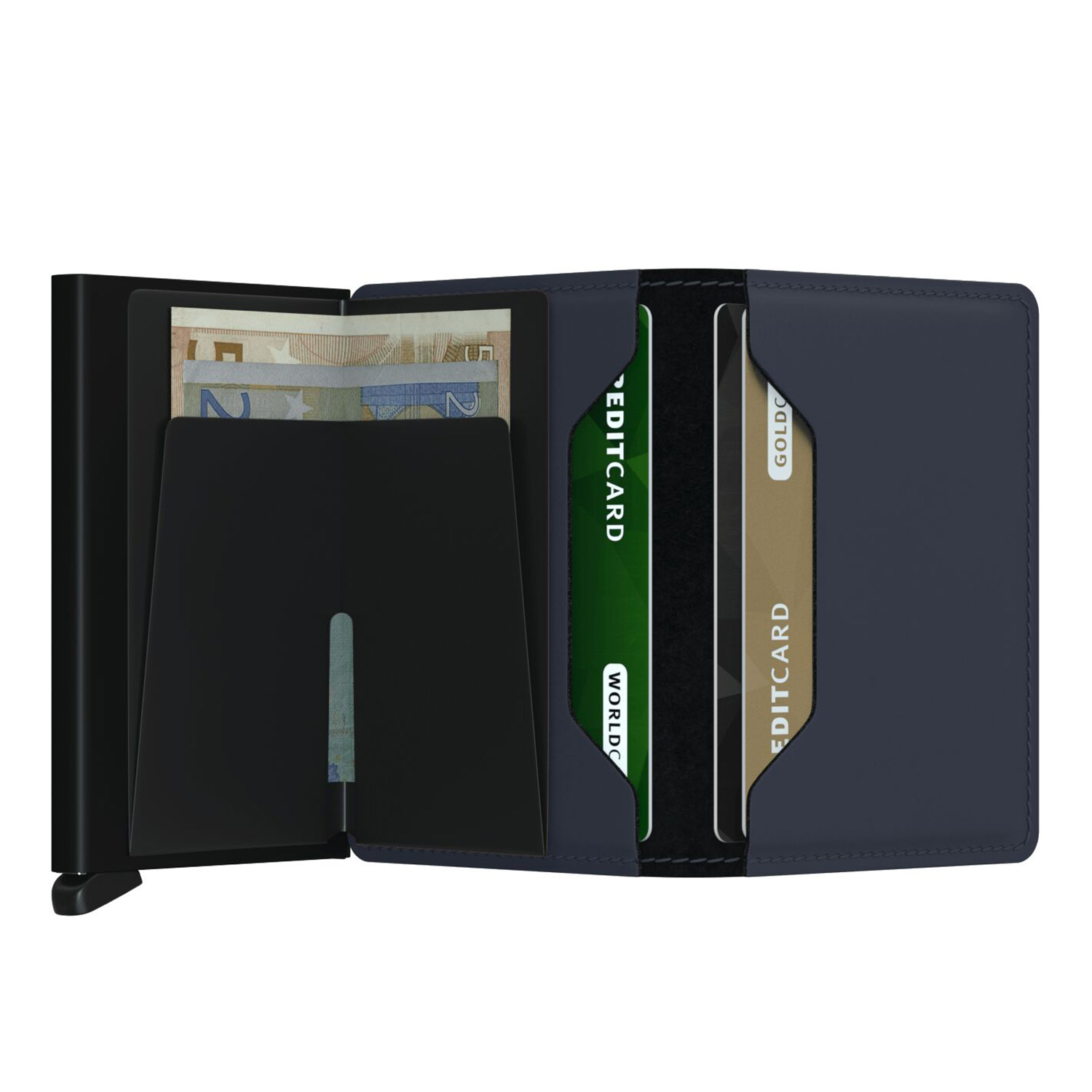 secrid slimwallet matte nightblue offen 104829