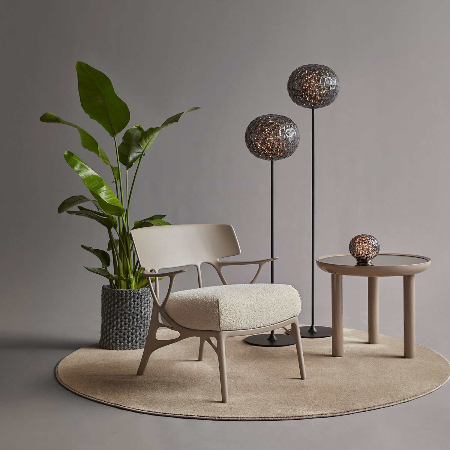 Kartell - A.I. Lounge Panamino Basic Sessel grau-grau