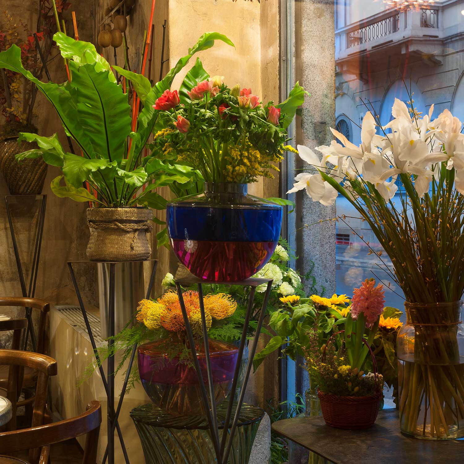 Kartell - Shibuya Vase grau/gelb/blau